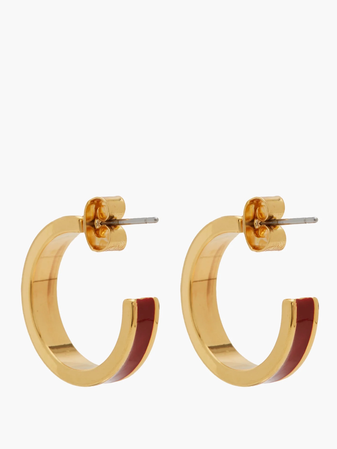 Casablanca metal and resin hoop earrings - 3