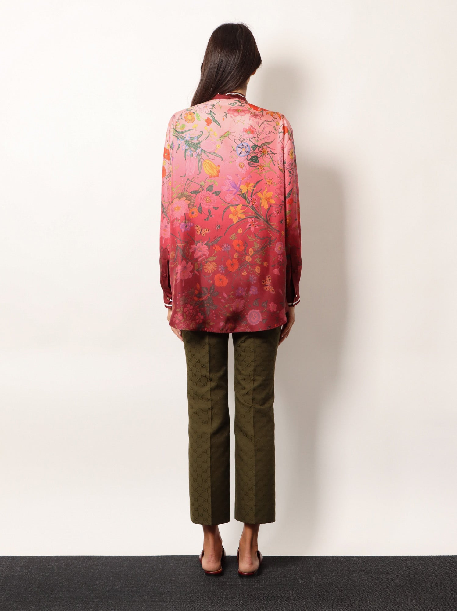 Gucci Silk Shirt With Gucci Flora Print - 4