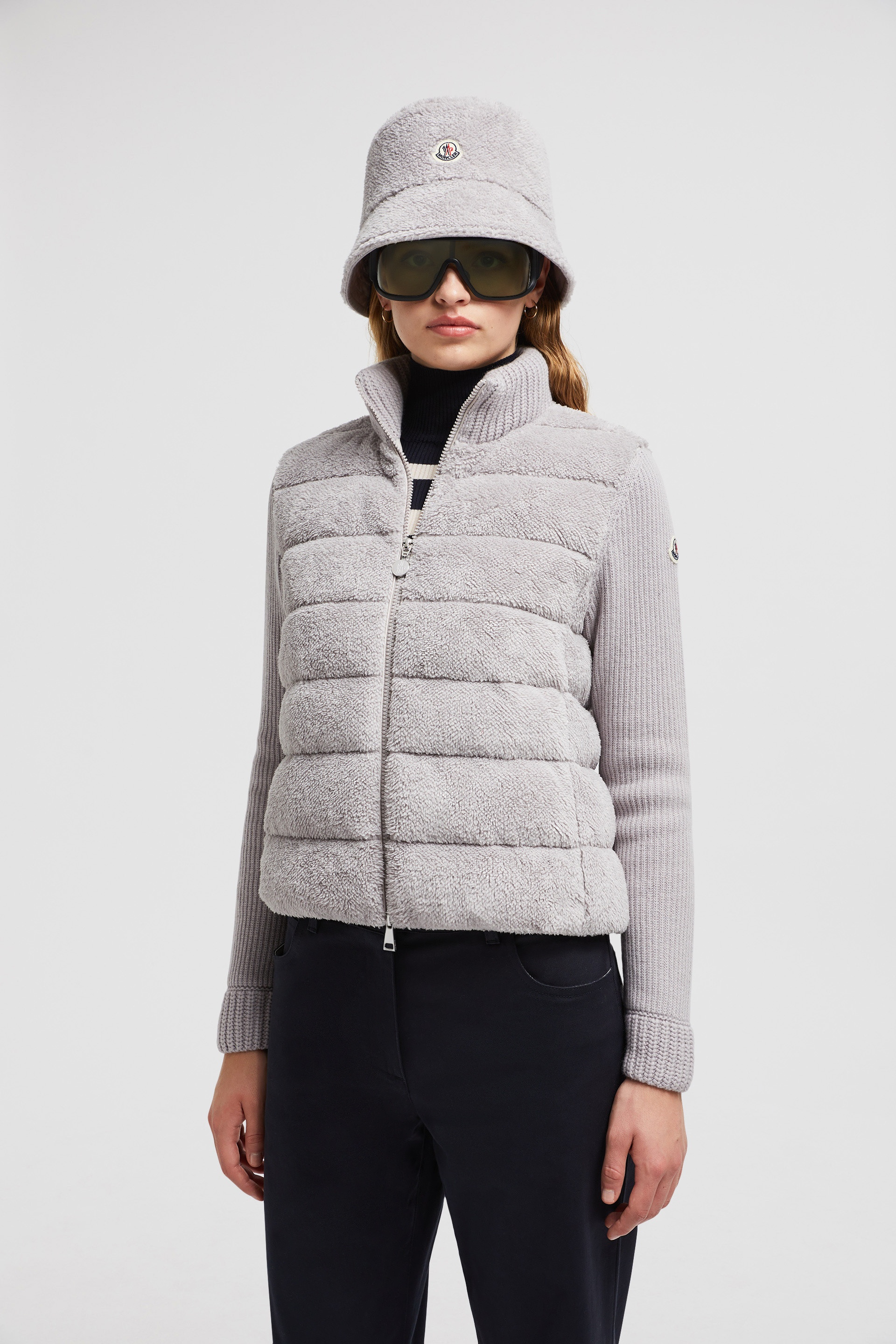 Padded Wool & Teddy Zip-Up Cardigan - 2