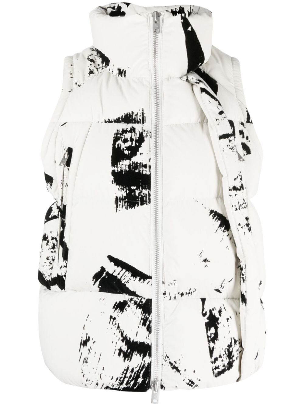graphic-print padded gilet - 1