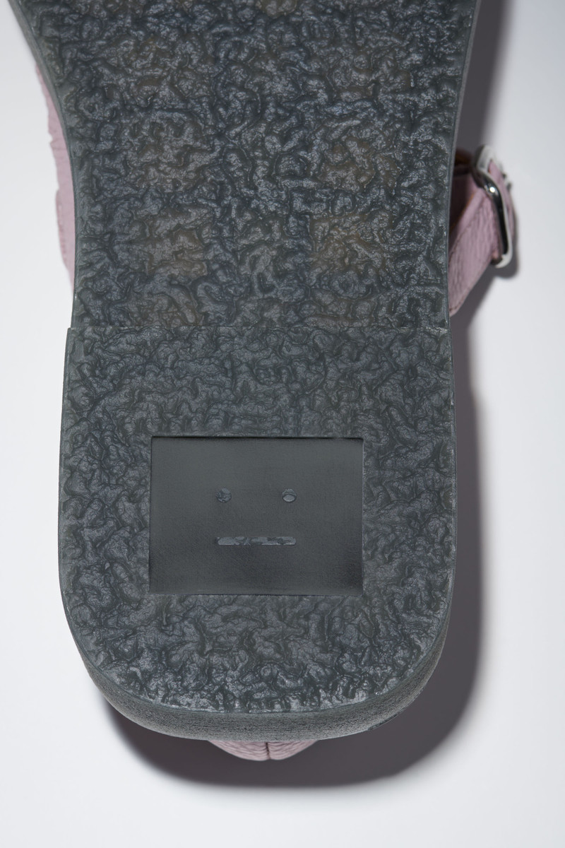 Leather buckle shoes - Lilac/black 4