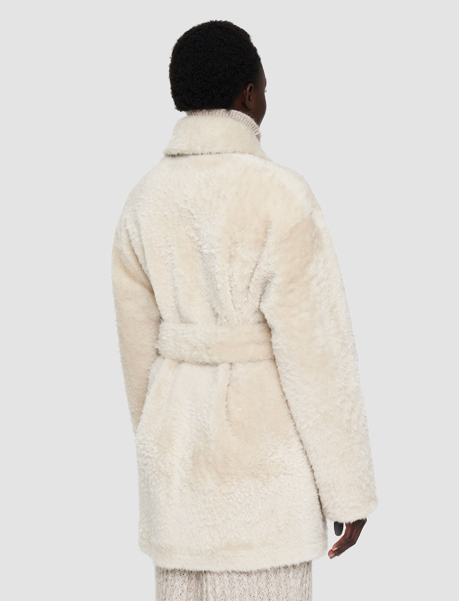 Textured Shearling Clery Coat - 4
