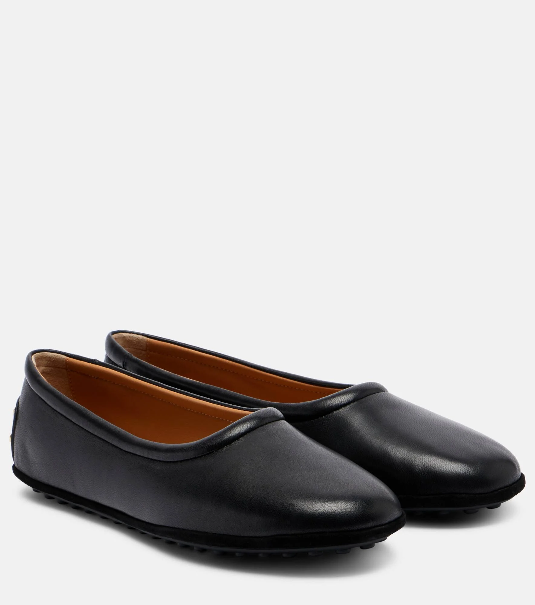 Studded leather ballet flats - 1