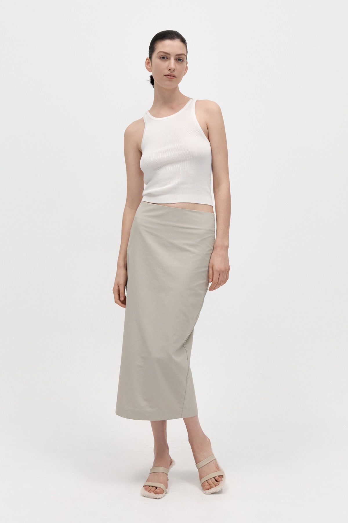 Low Waist Pencil Skirt - Birch - 1