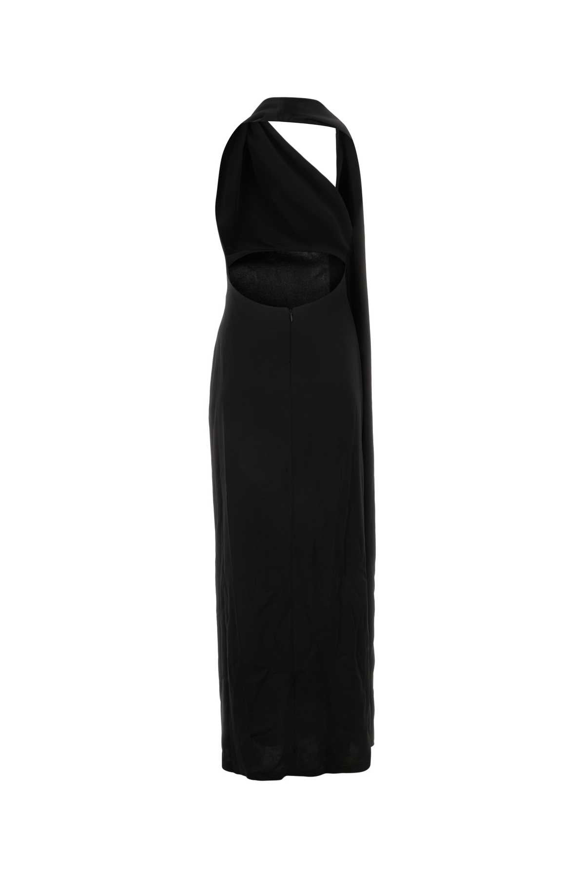 Loewe Women Black Satin Long Dress - 2