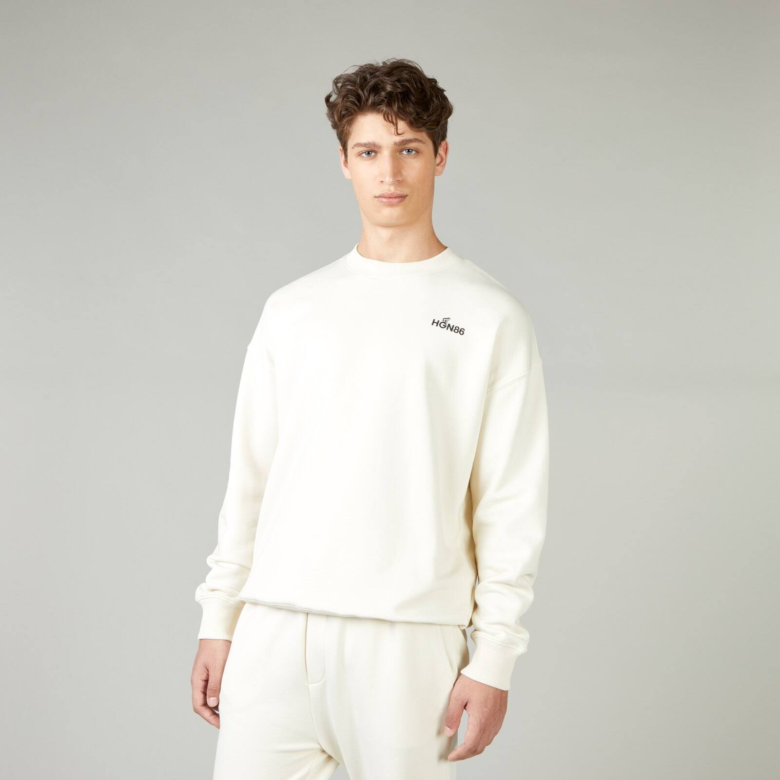 Round-neck Sweatshirt White - 8