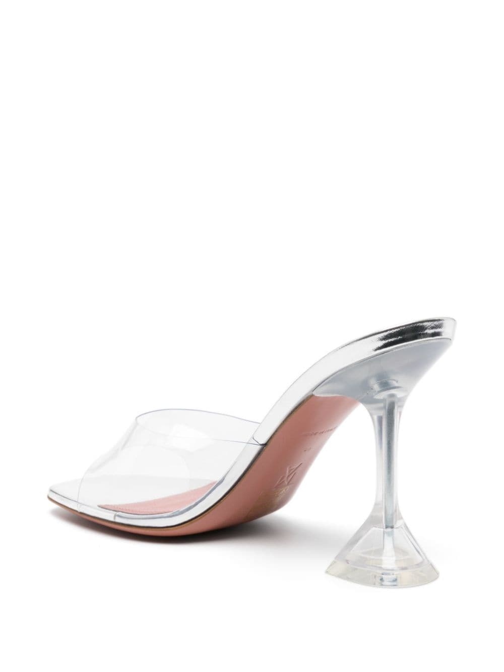 Lupita Glass 95mm transparent mules - 3