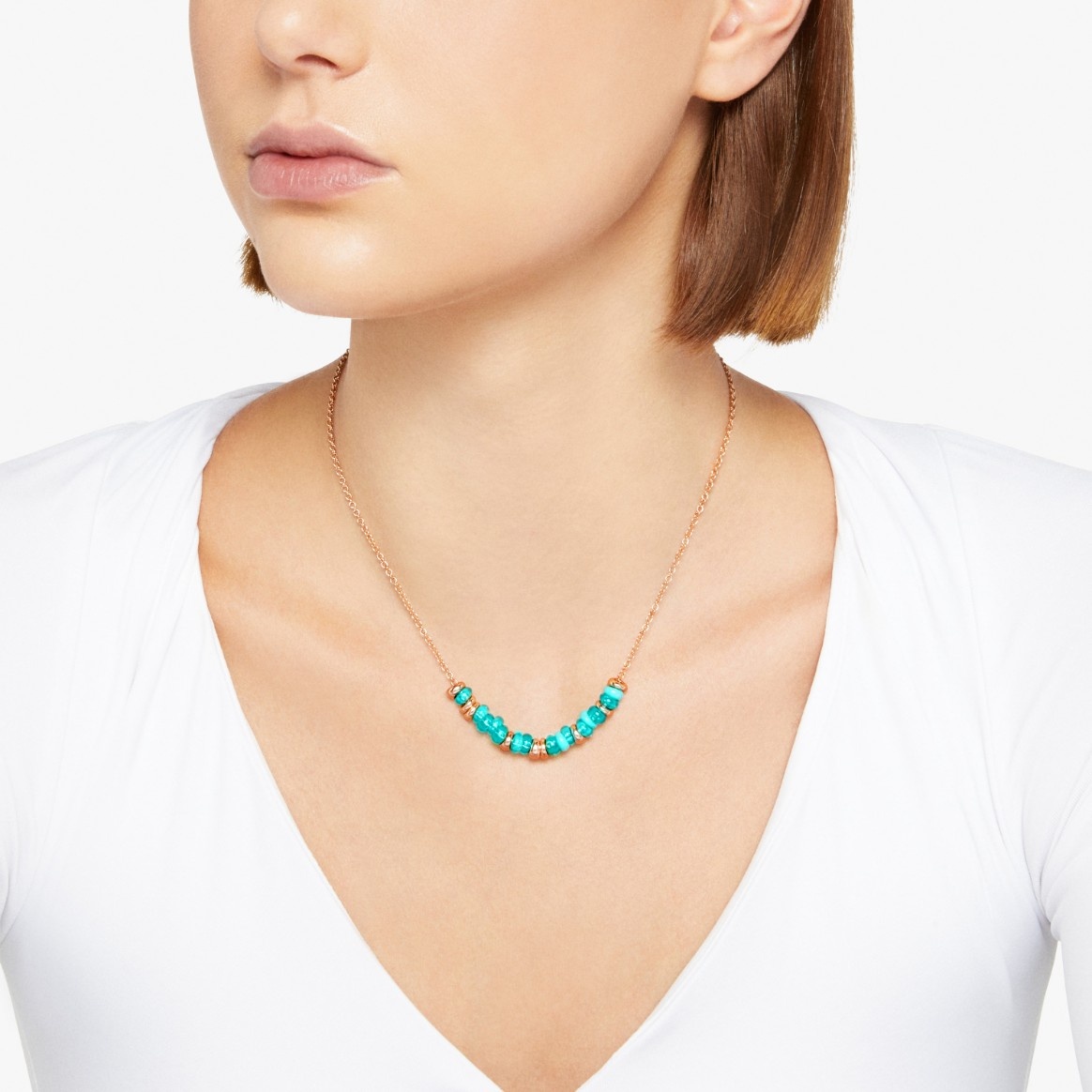 Rondelle Necklace In Gold-Plated Silver & Recycled Plastic - 3