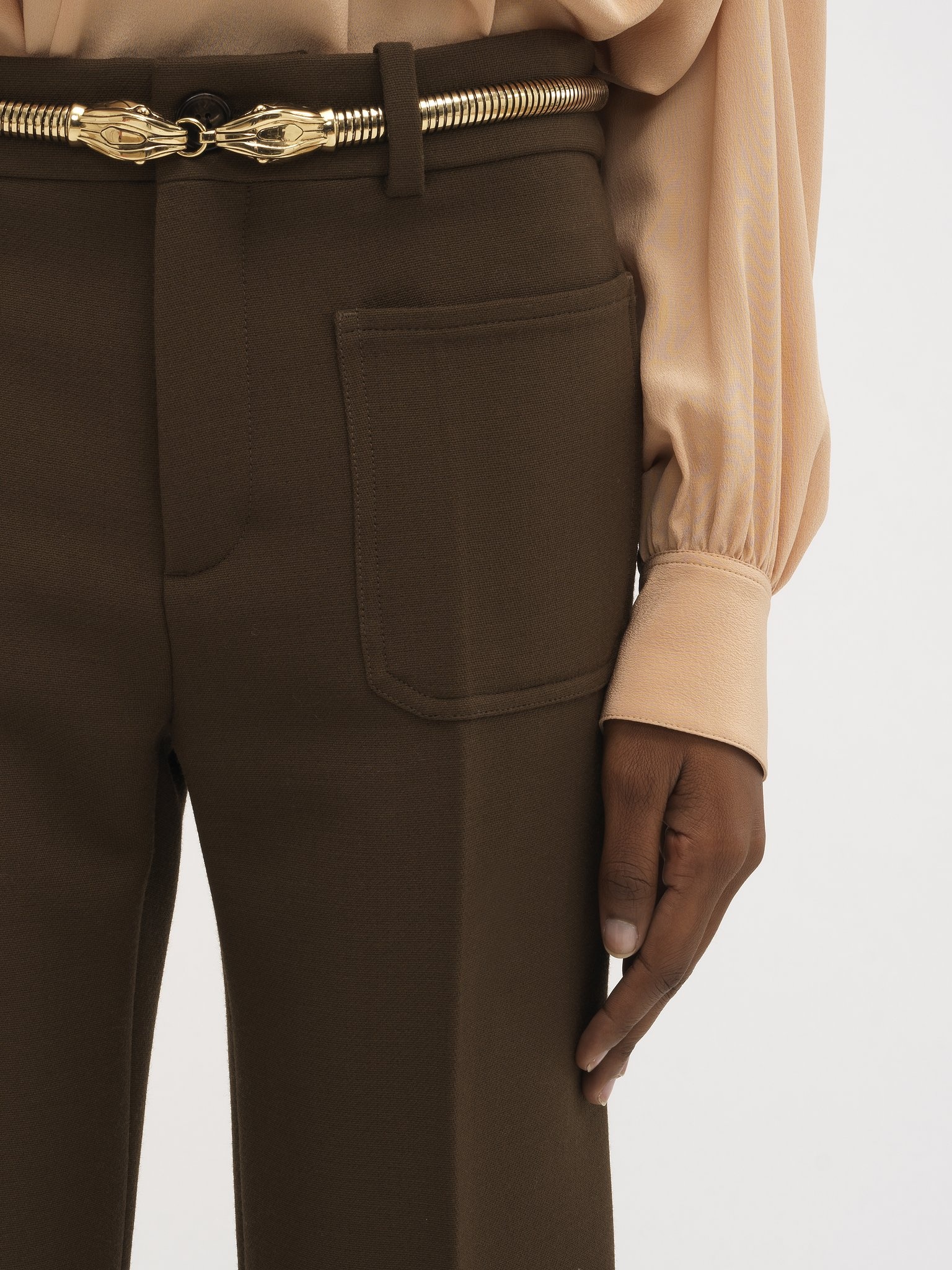 CROPPED BOOTCUT PANTS IN CAVALRY WOOL - 7
