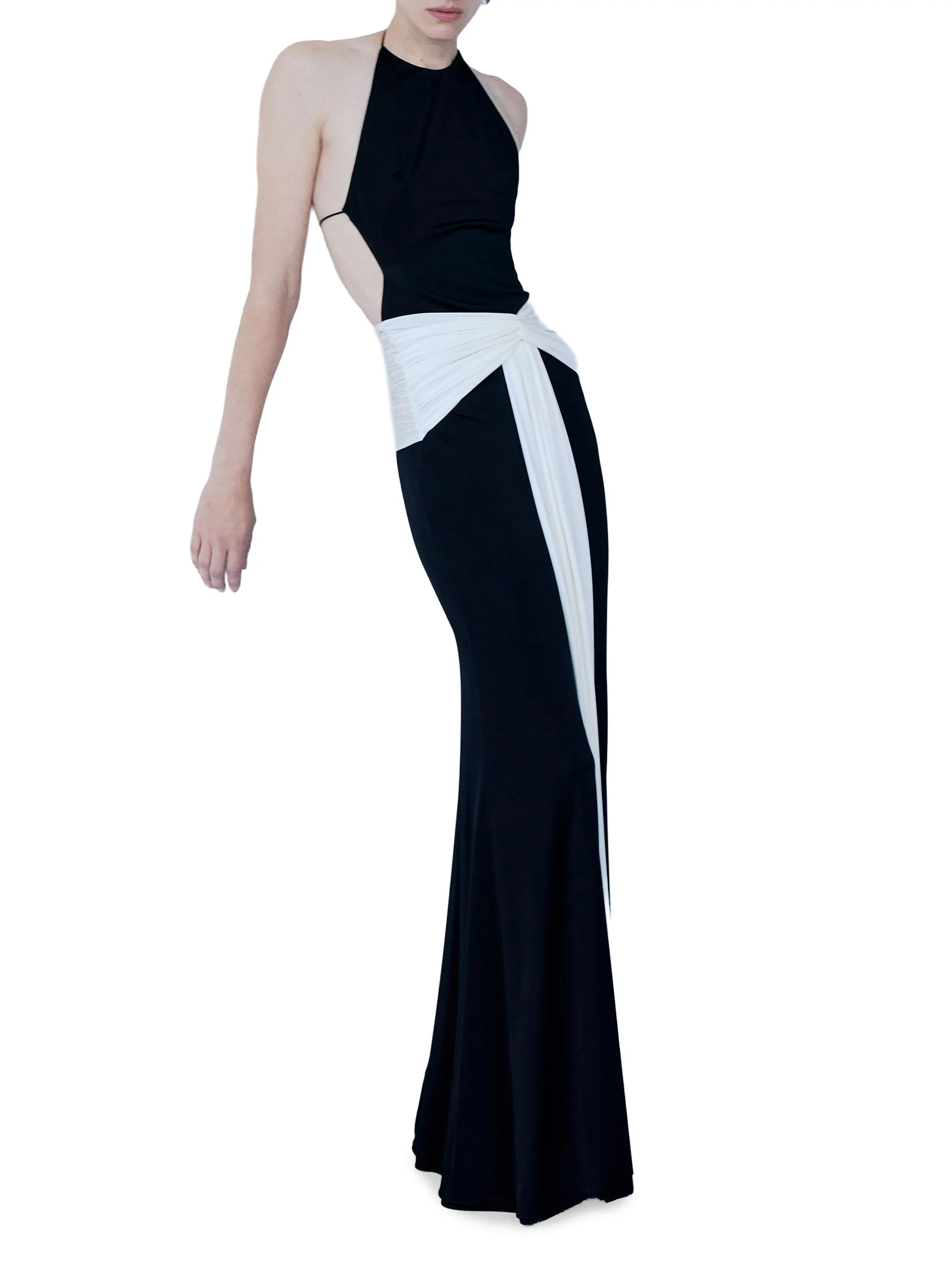 Women's Euphorie Jersey Halter Gown - Raven - 1