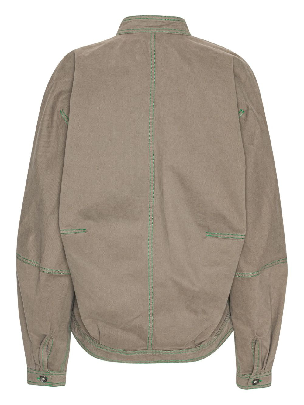 Dart contrast-stitch denim jacket - 2