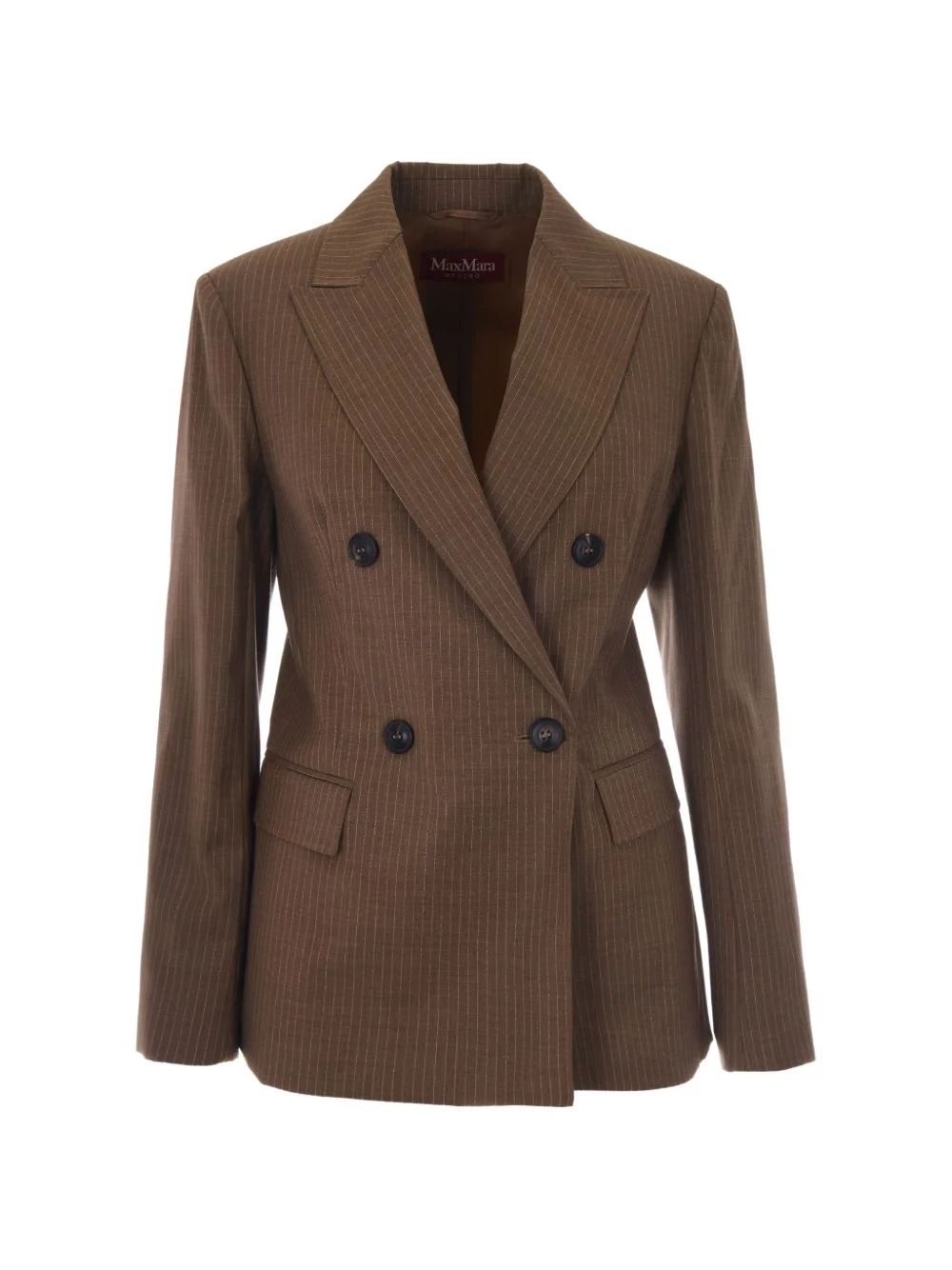pinstripe double-breasted blazer - 1
