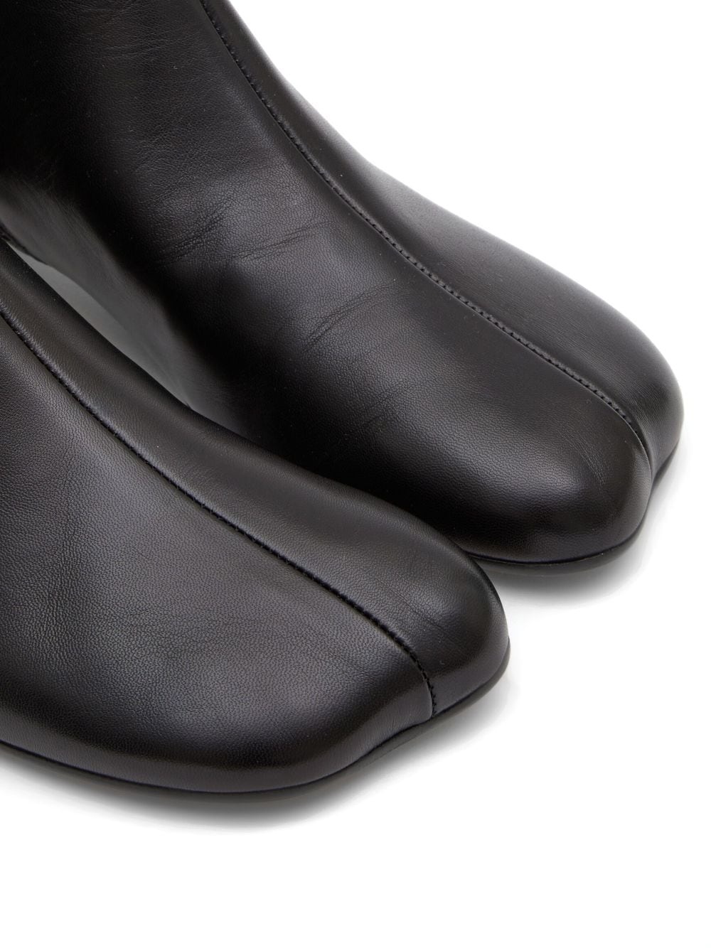 logo-embroidered leather ankle boots - 5
