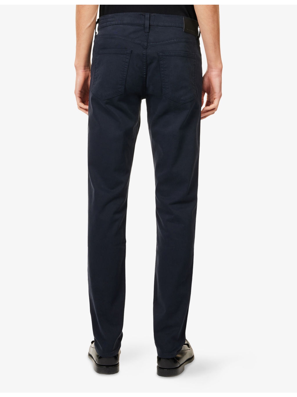 London slip-pocket straight-leg regular-fit cotton-blend trousers - 4
