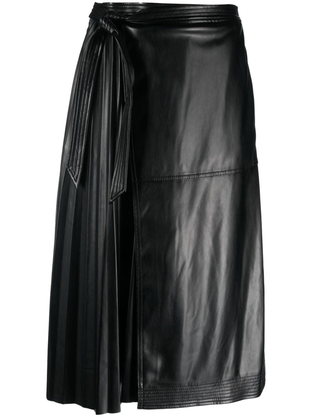 pleat-detail high-waist skirt - 1