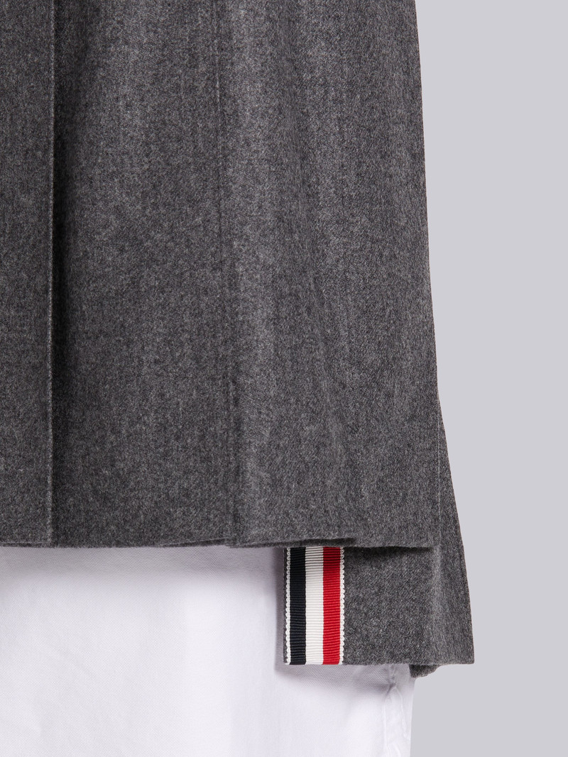 Medium Grey Wool Cashmere Flannel Pleated 4-Bar Mini Skirt 5