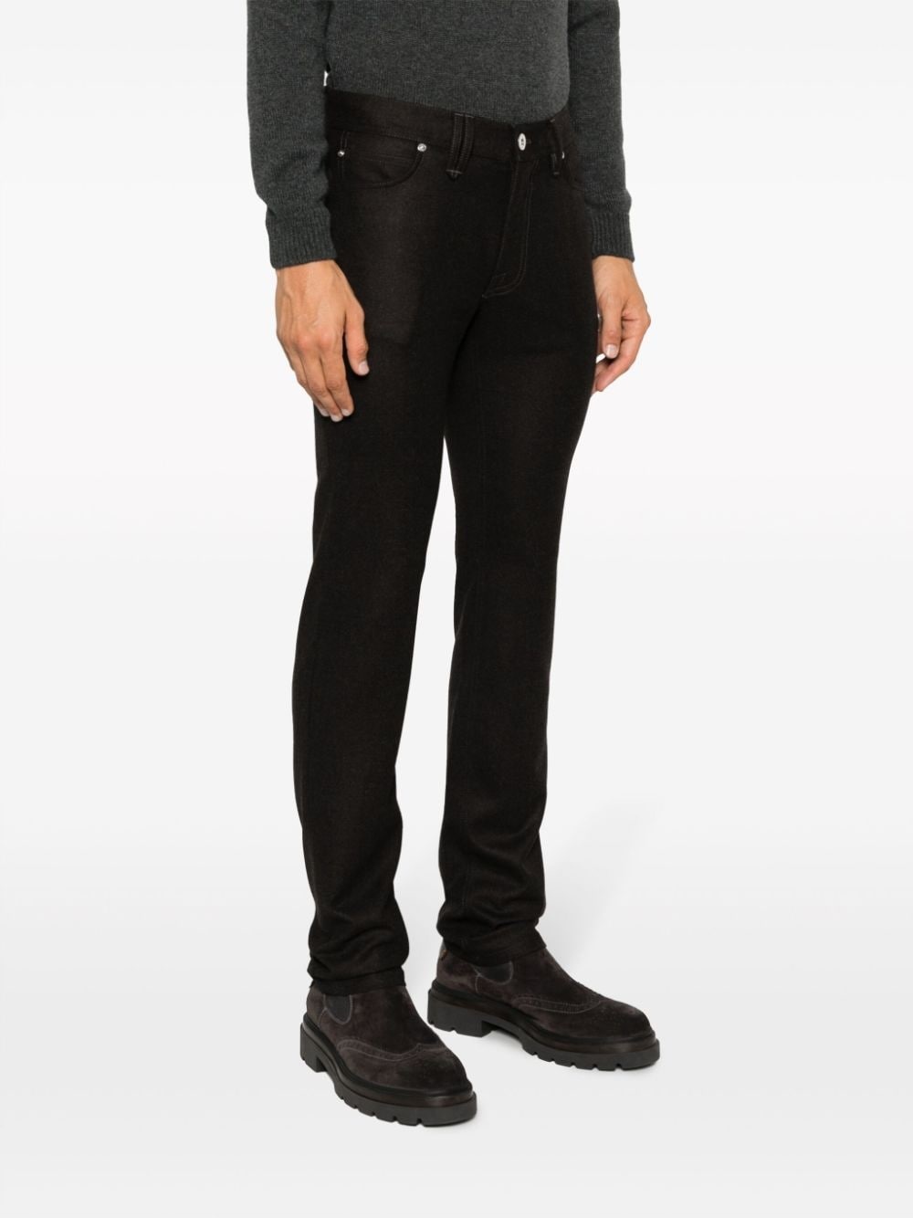 low-rise slim-fit tapered trousers - 3