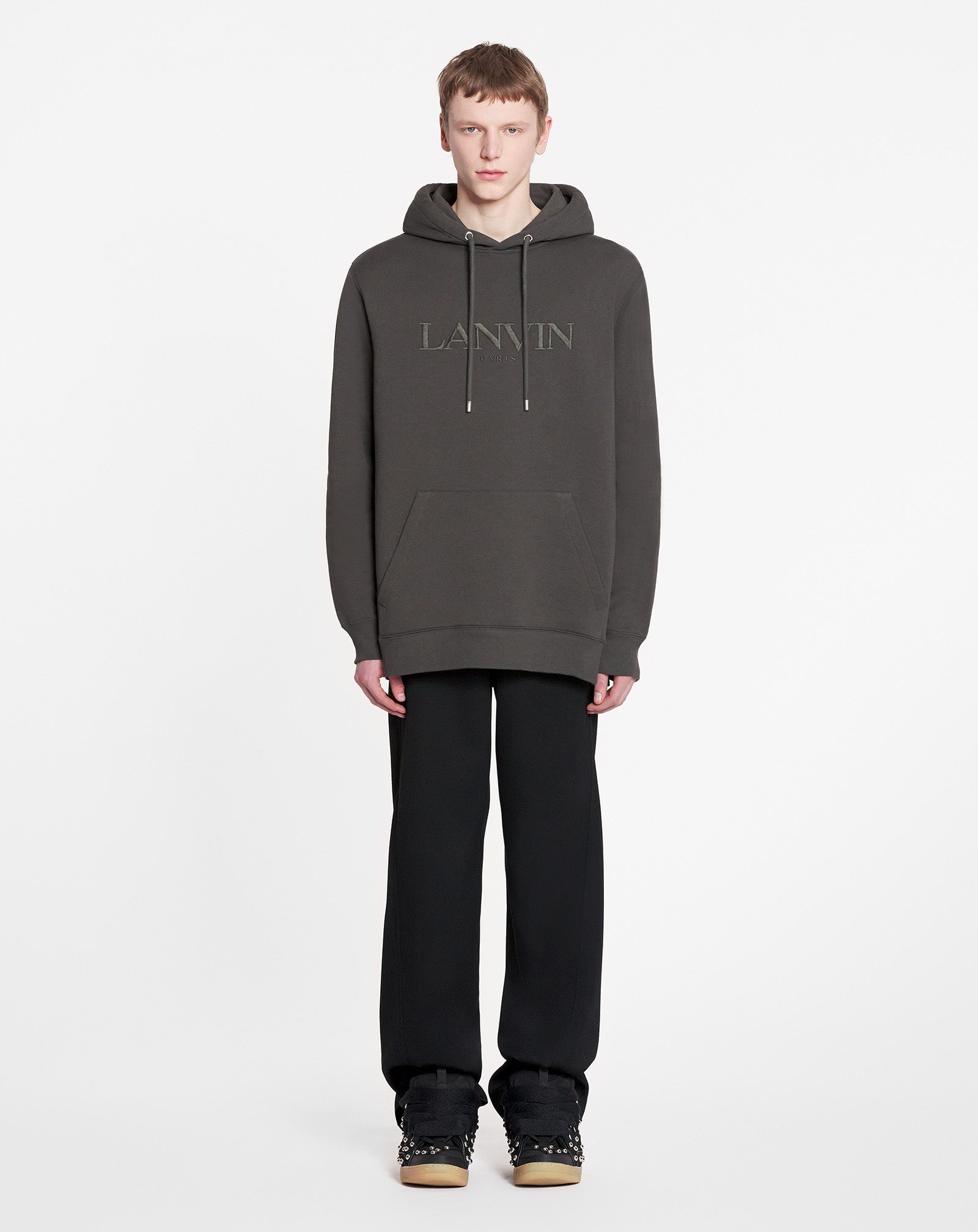 OVERSIZED LANVIN PARIS EMBROIDERED HOODIE - 2