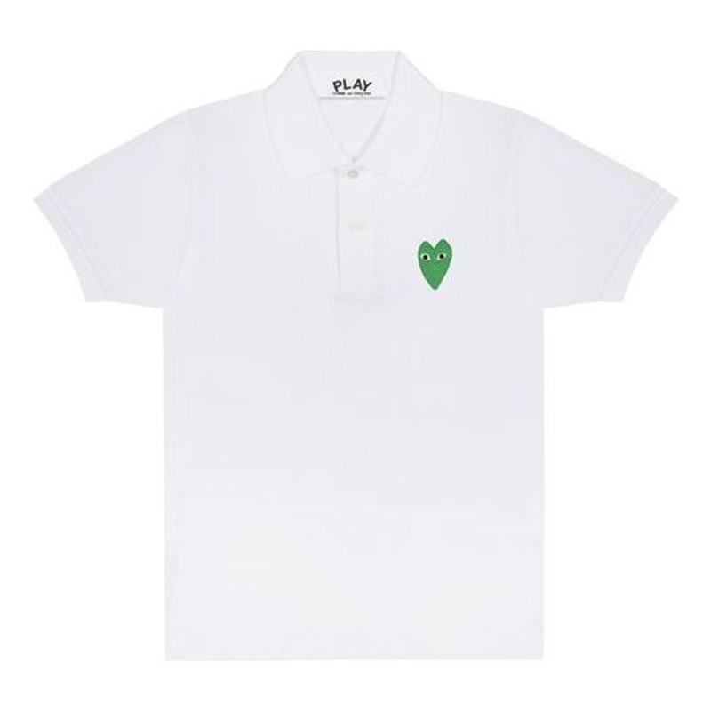 COMME des GARCONS PLAY Polo Green Emblem 'White' AZ-T046-051-5 - 1