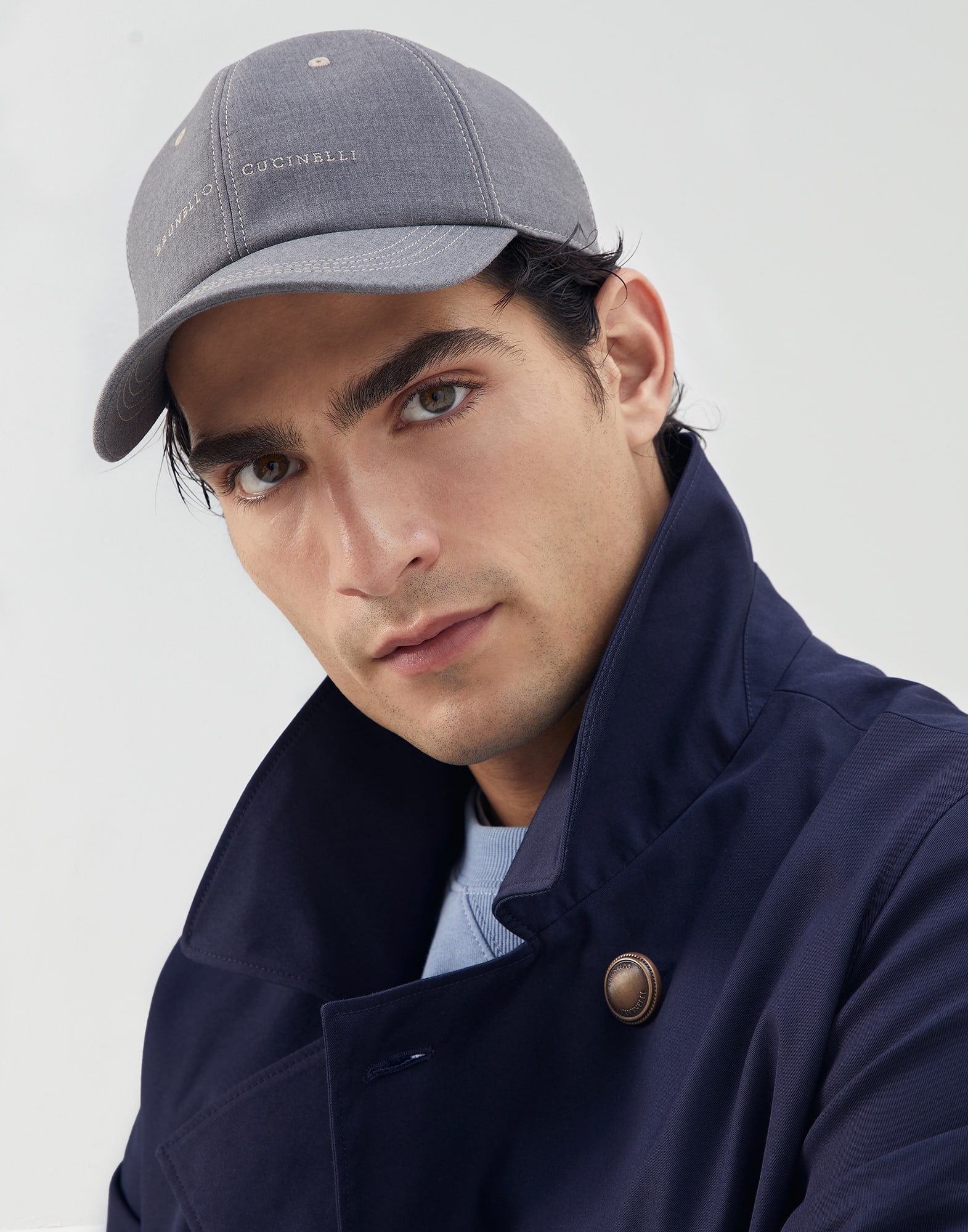 Natural comfort virgin wool fresco baseball cap with embroidery - 3
