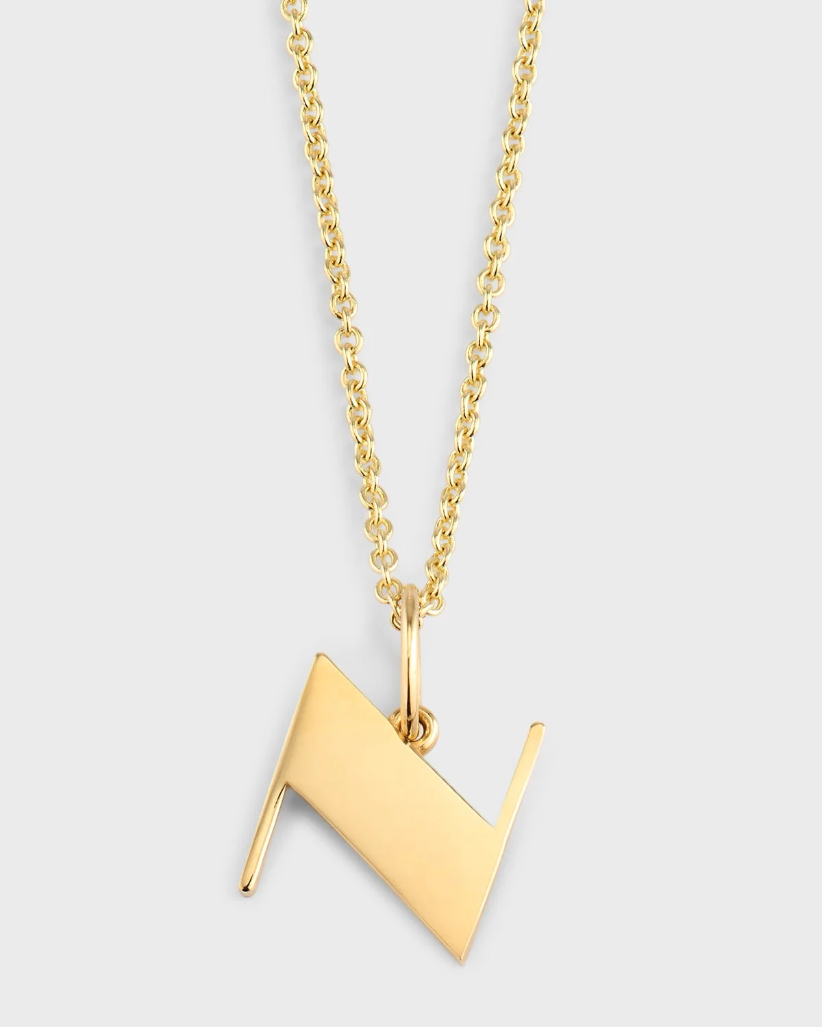 14K Pure Block Initial Necklace - 1