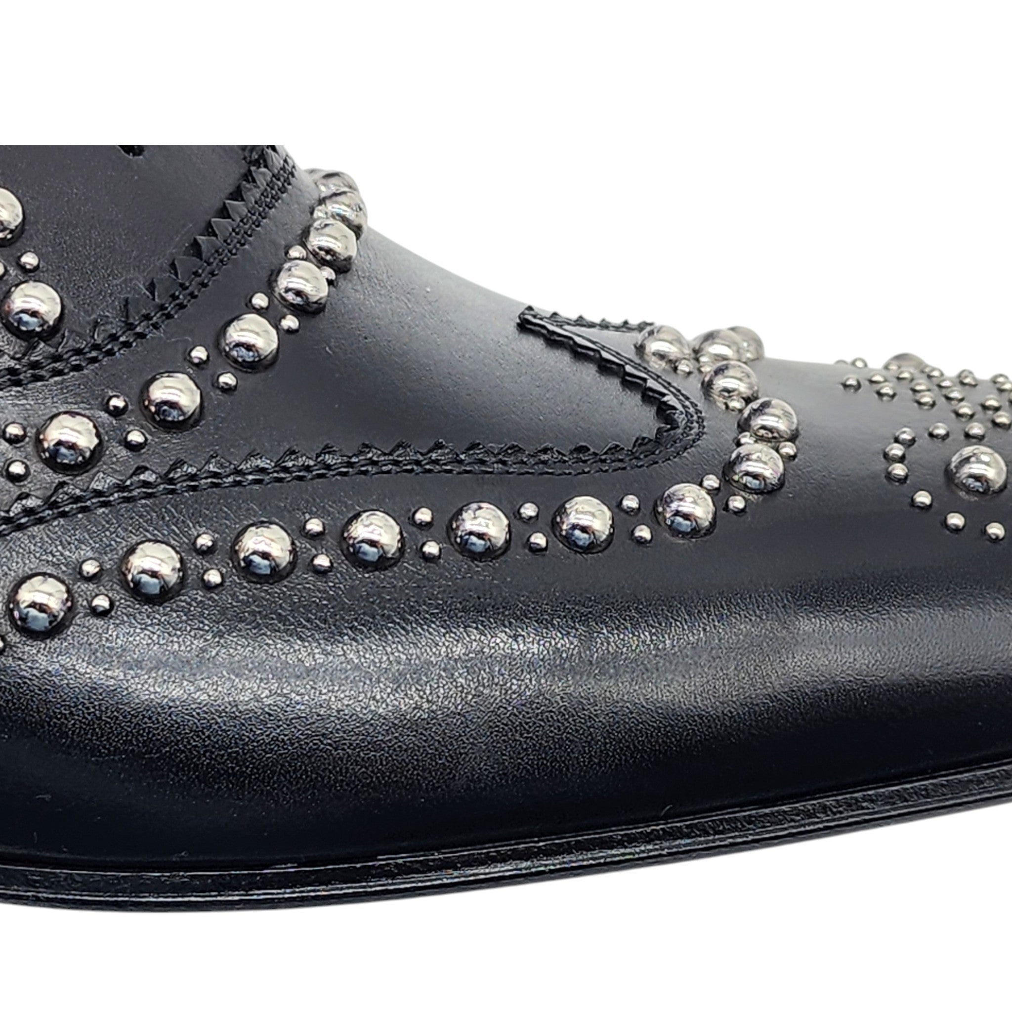 Christian Louboutin Charlie Clou Studded Oxford Shoes - Leather - Black - 42 - 5