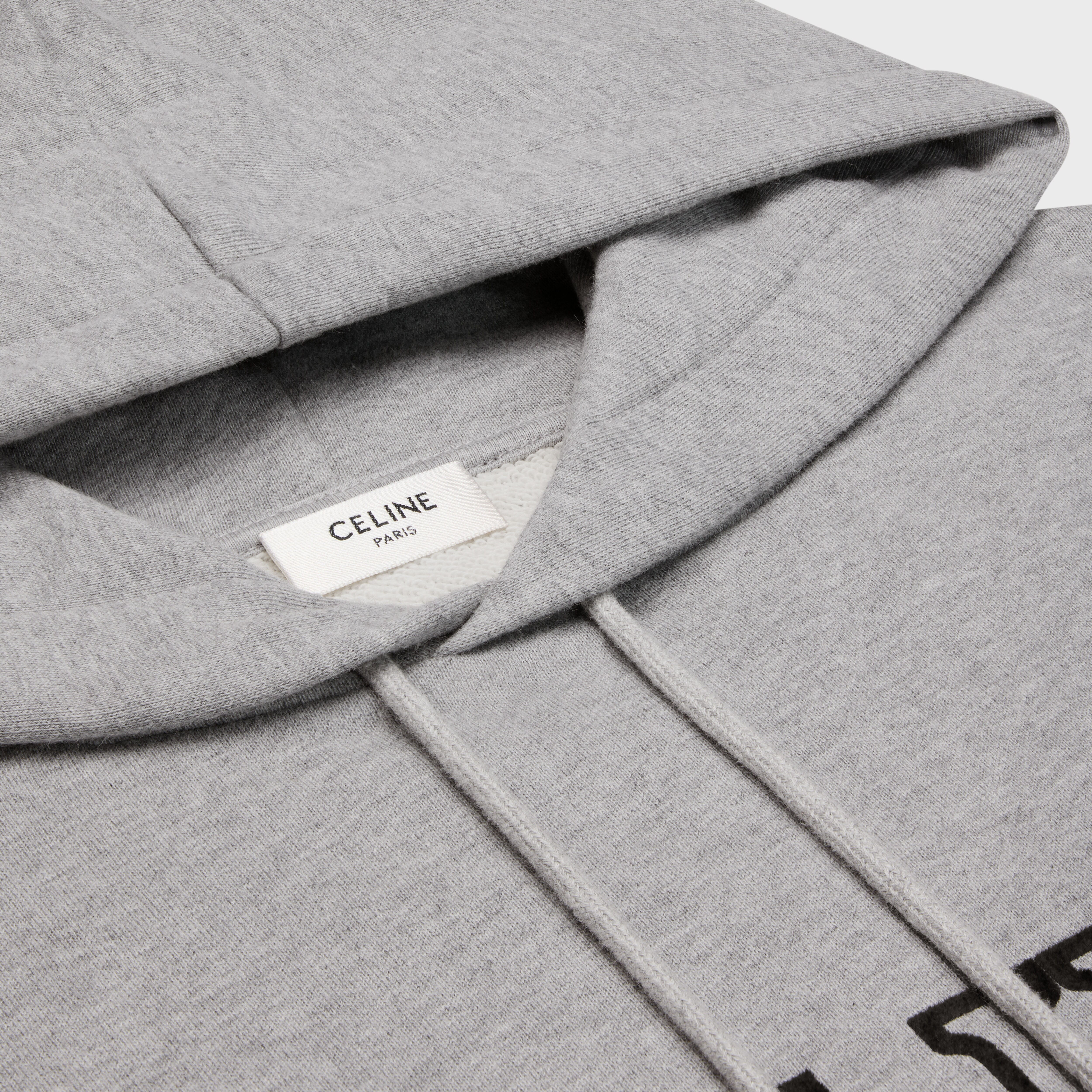 loose celine hoodie in cotton fleece - 3