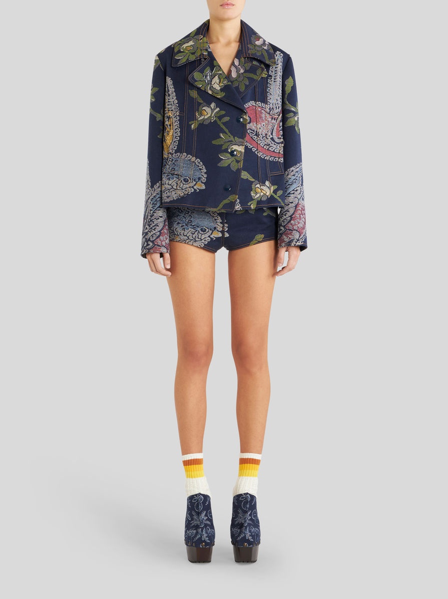 DENIM JACQUARD JACKET WITH BIRDS - 2