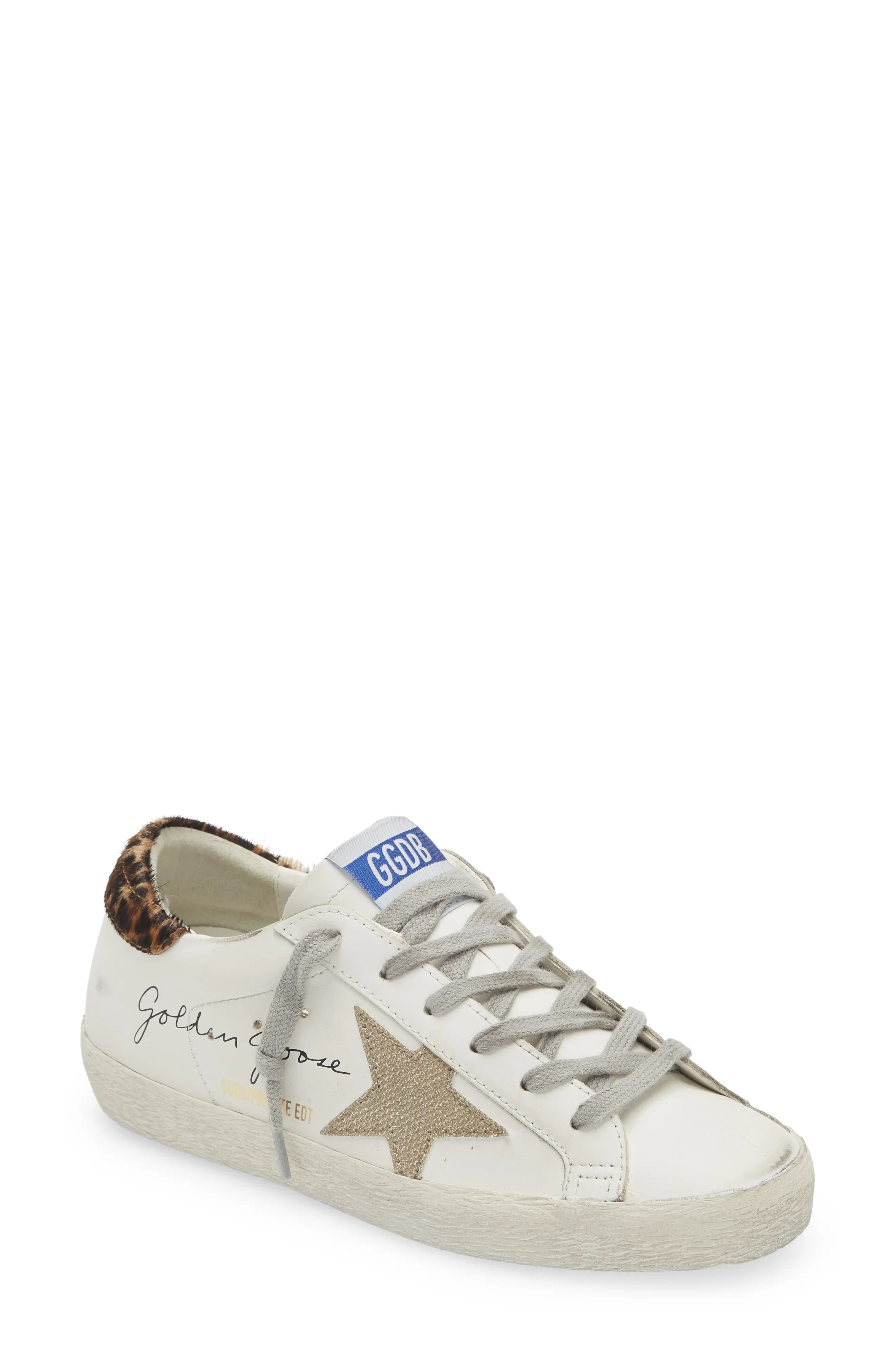 Super-Star Low Top Sneaker in White/Beige - 1