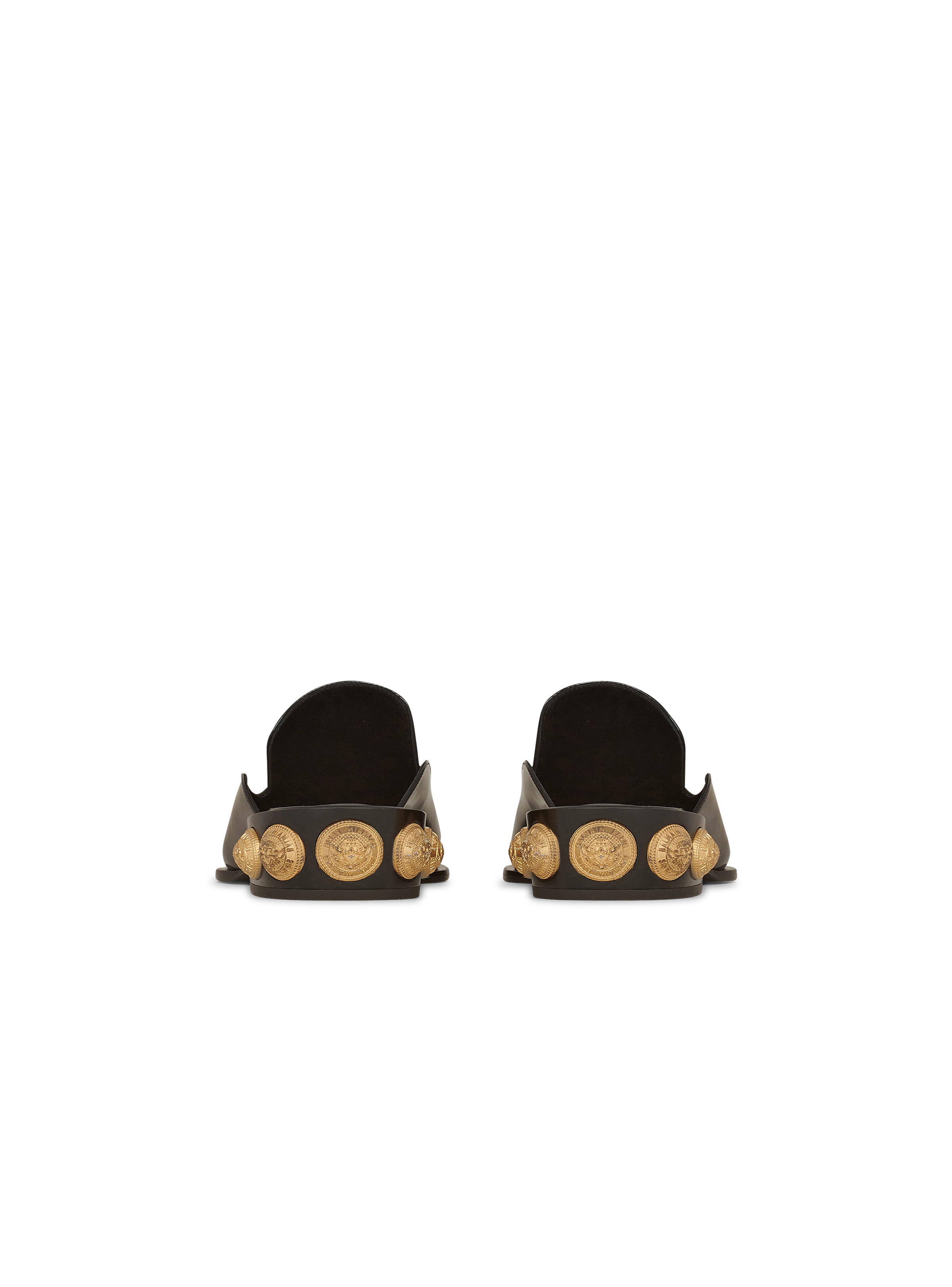 Shiny  leather Coin mule loafers - 4