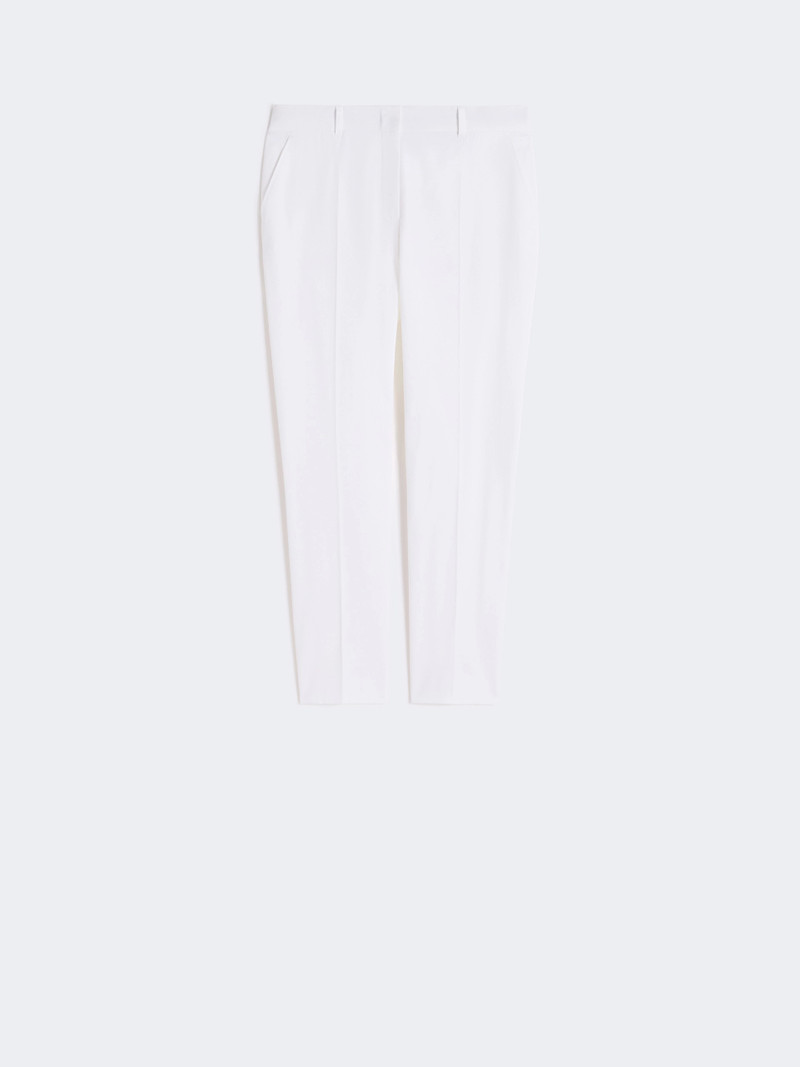 CARPA Stretch cotton cigarette trousers - WHITE 1