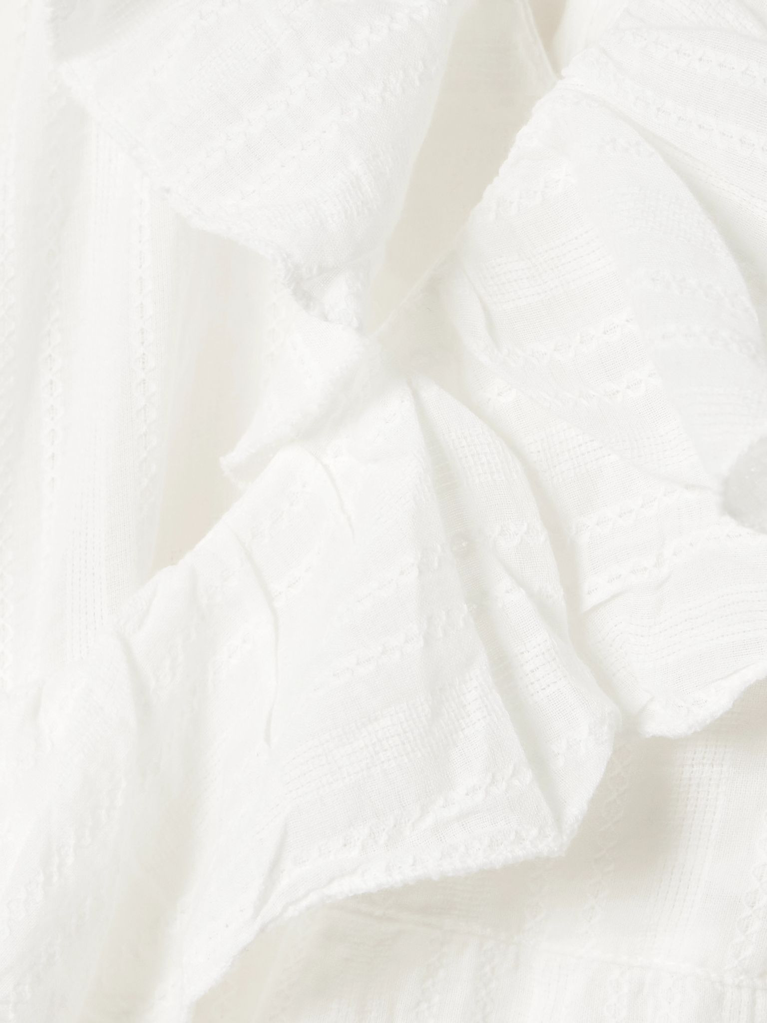 Molly belted ruffled embroidered cotton mini wrap dress White - 4
