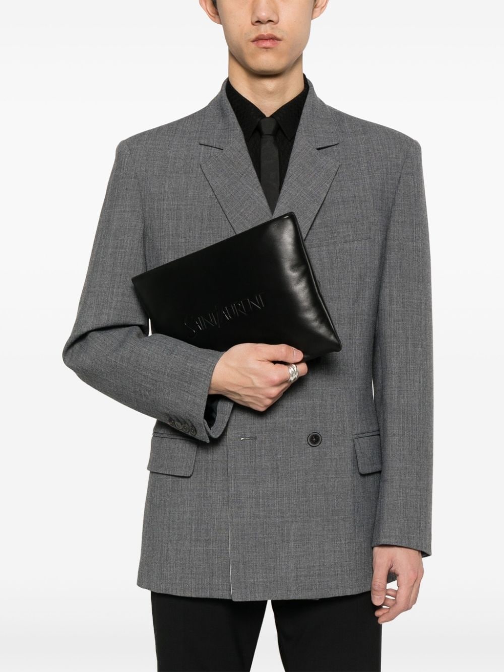 leather clutch bag - 2