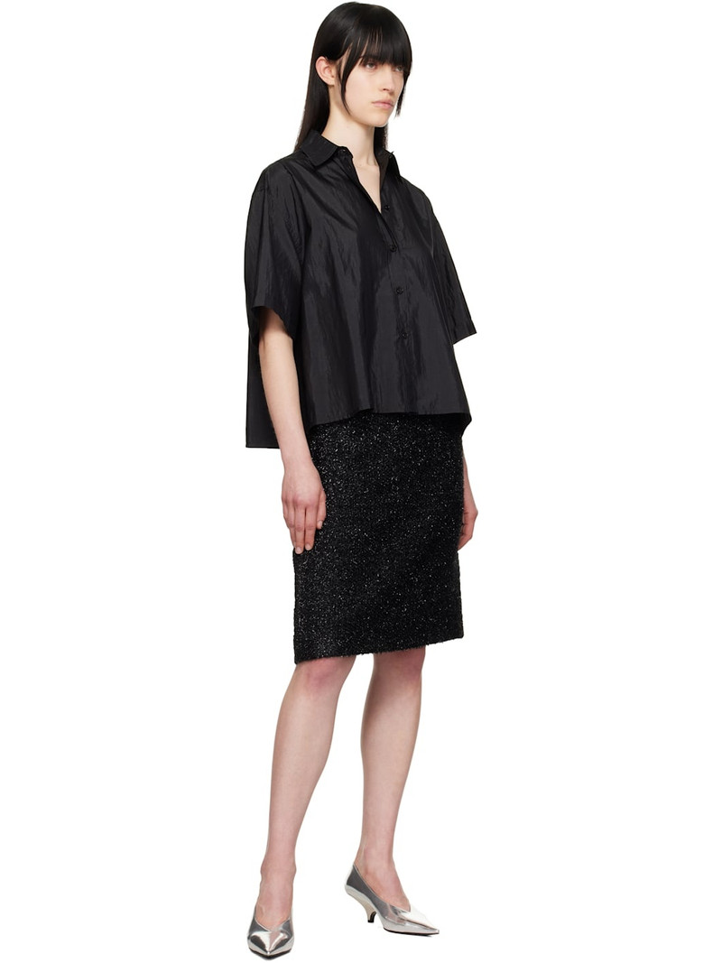 Jil Sander Black Spread Collar Shirt outlook