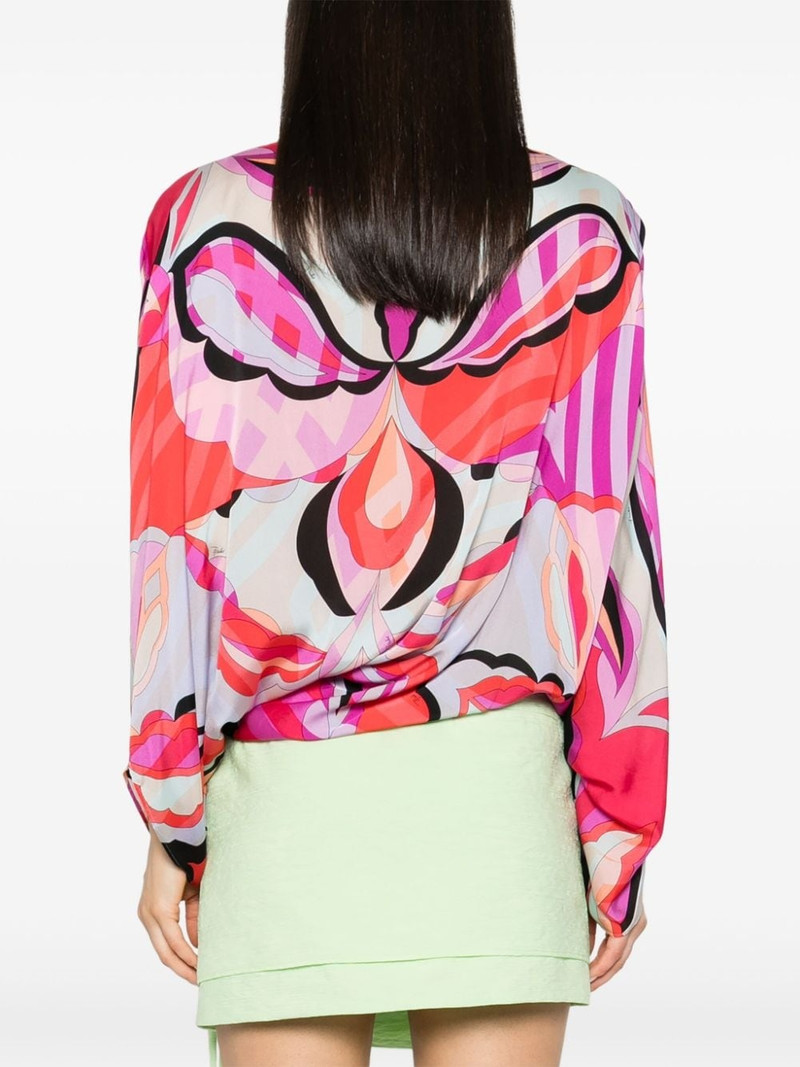 geometric-print silk top 4