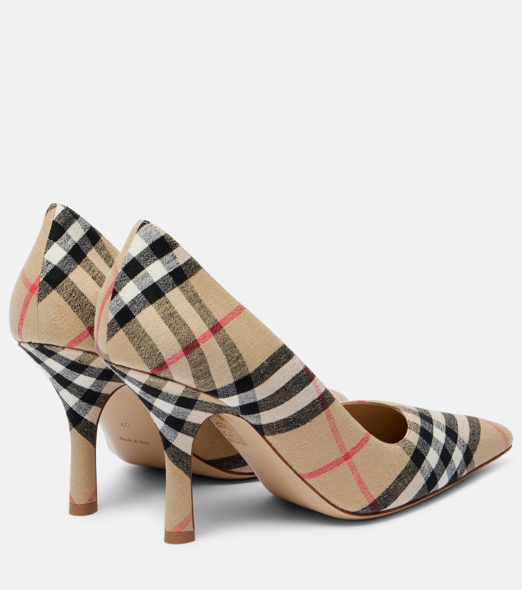 Dame 90 Burberry Check canvas pumps - 2