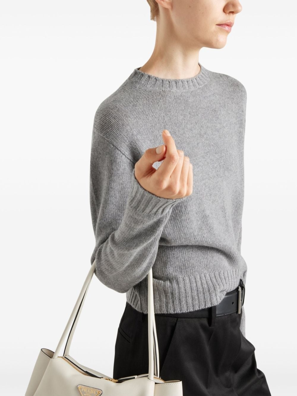 ribbed knit cashmere jumper - 4