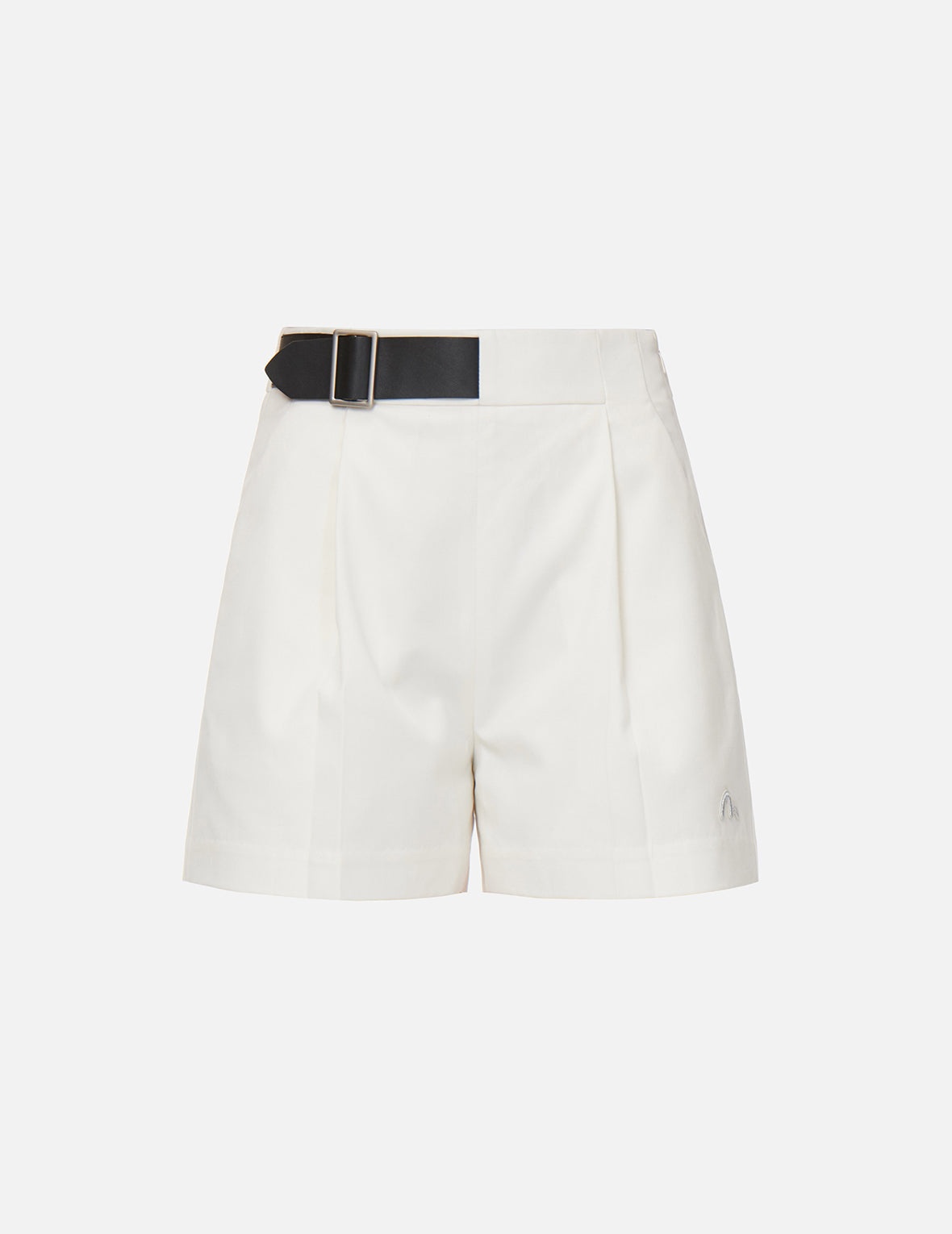 Partial Leather Buckle Belt Shorts - 18