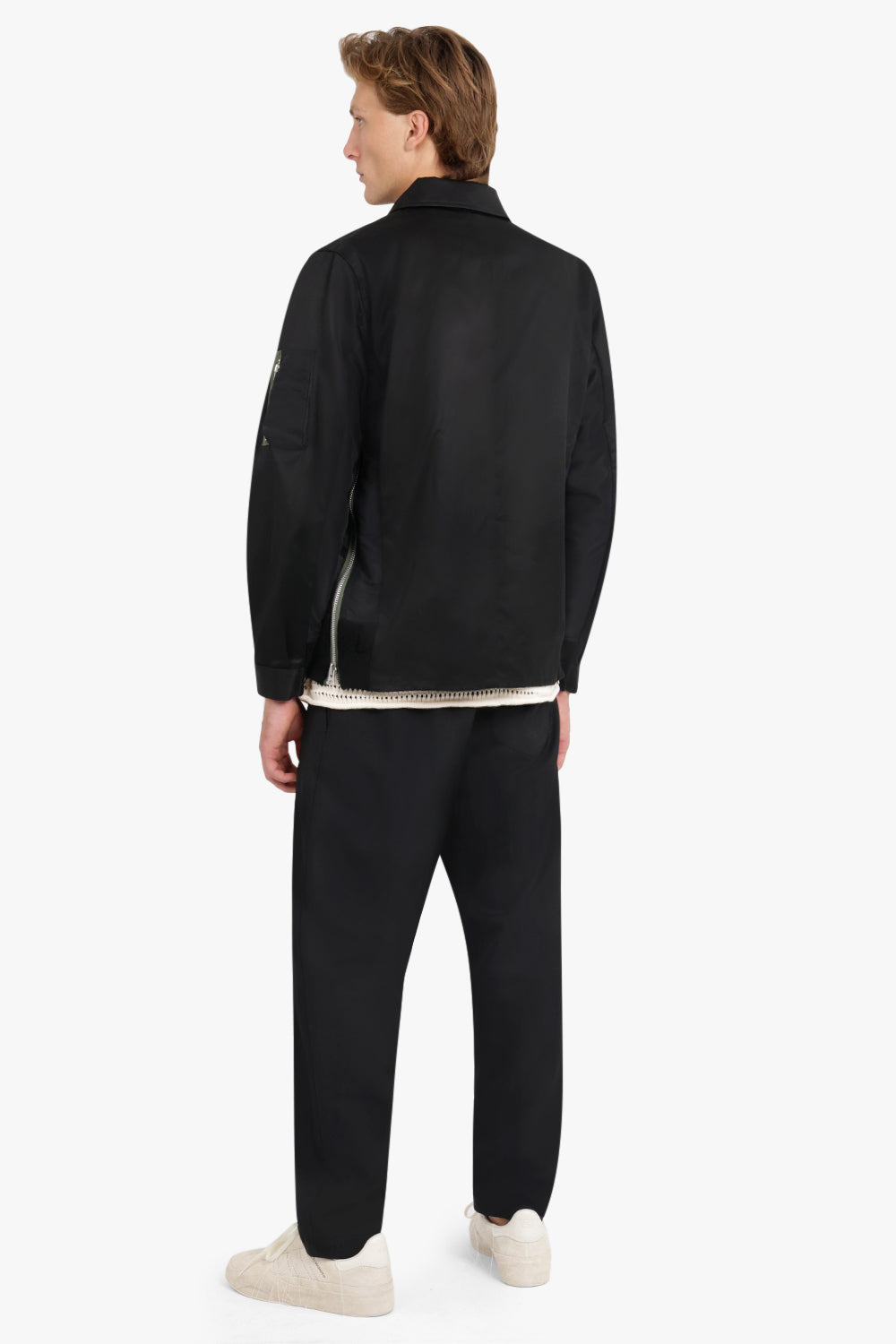 COTTON CHINO X NYLON TWILL BLOUSON | BLACK - 4