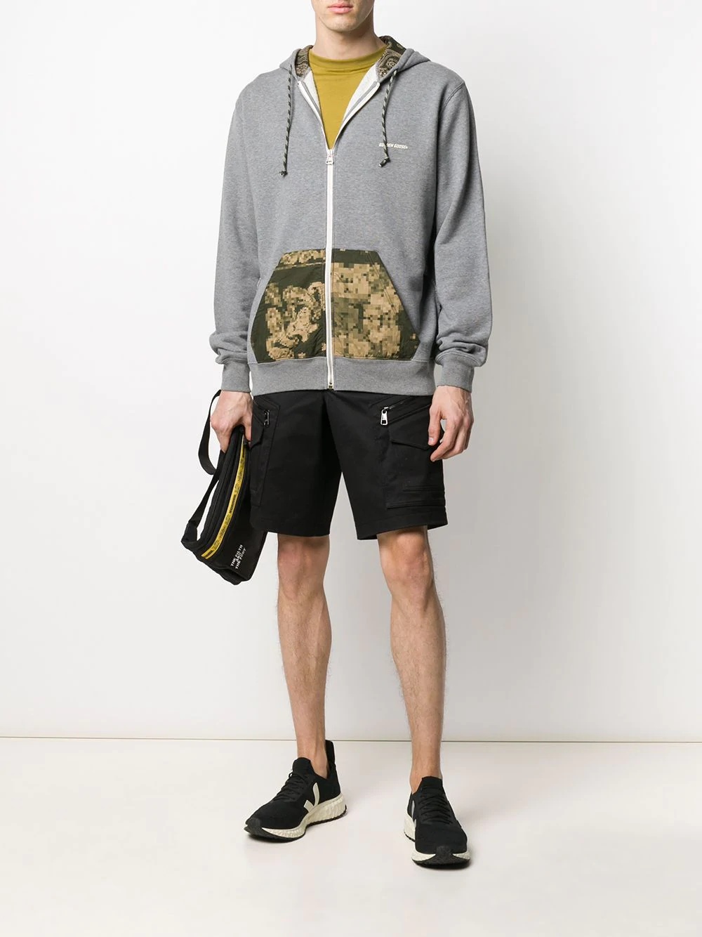 abstract print pocket hoodie - 2