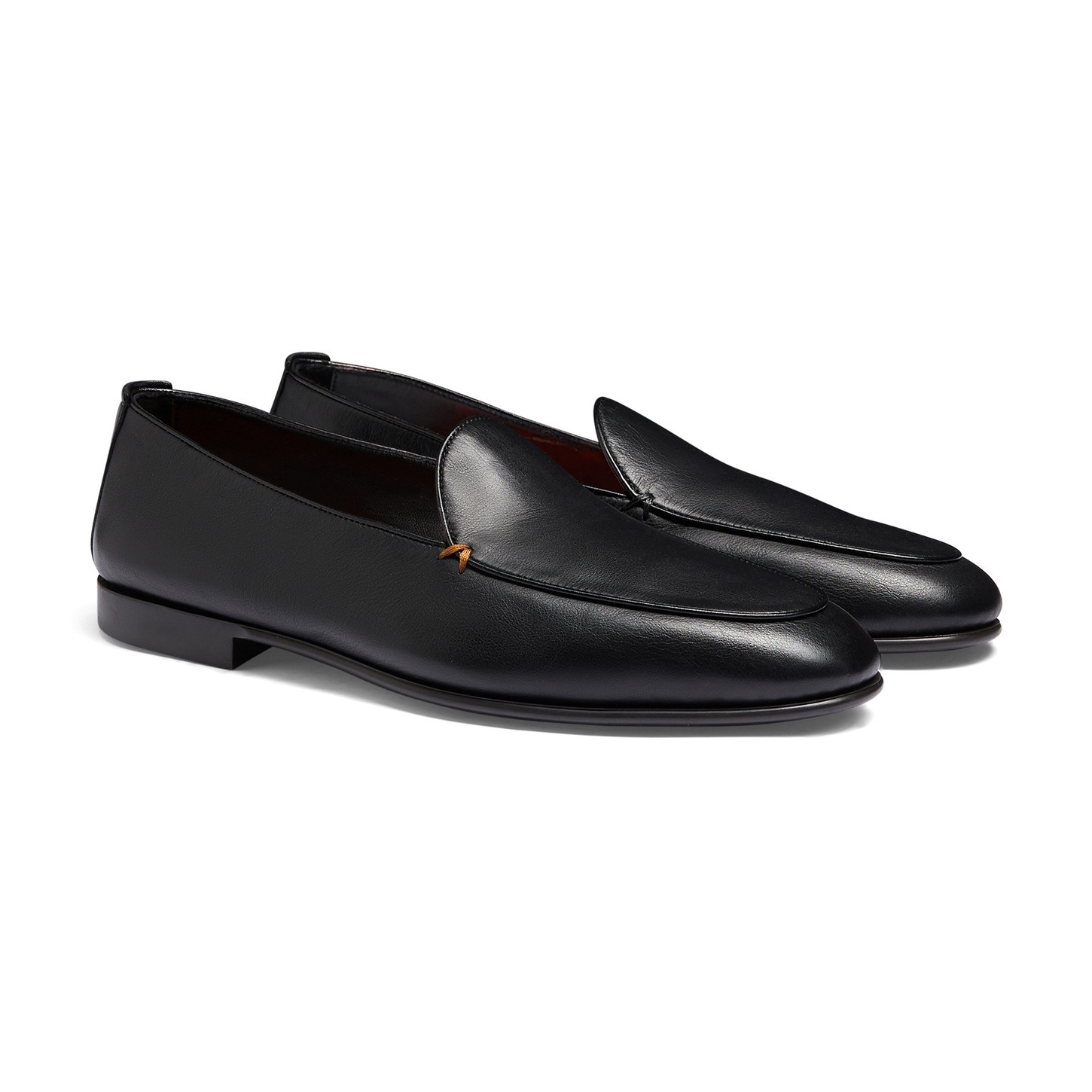 Men's black leather loafer - 2