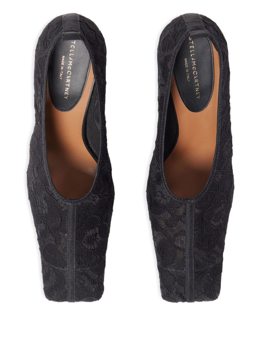 95mm floral-lace squared-toe  pumps - 4