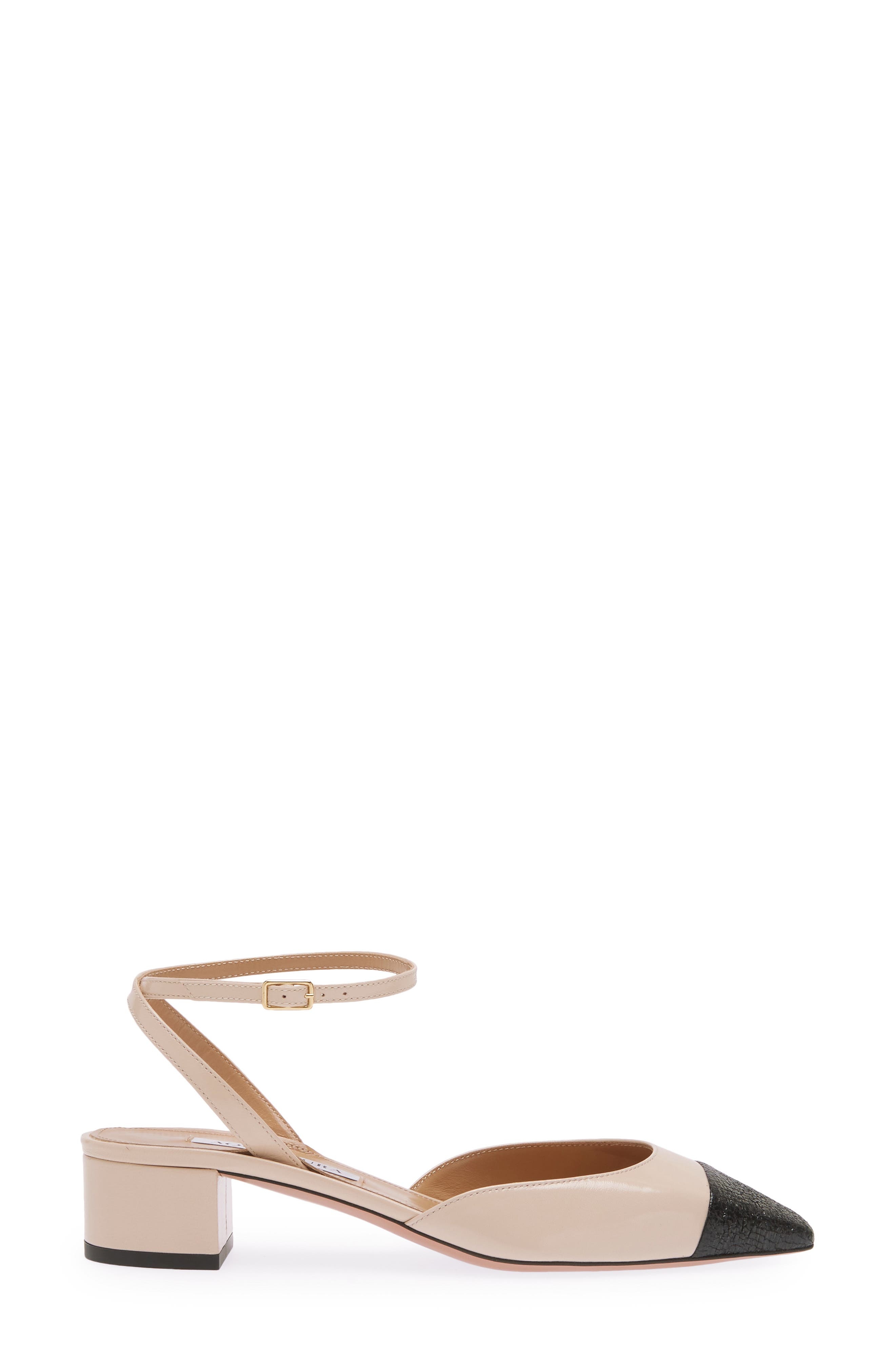Aquazzura French Flirt Square Toe Pump in Nude/Black at Nordstrom - 3