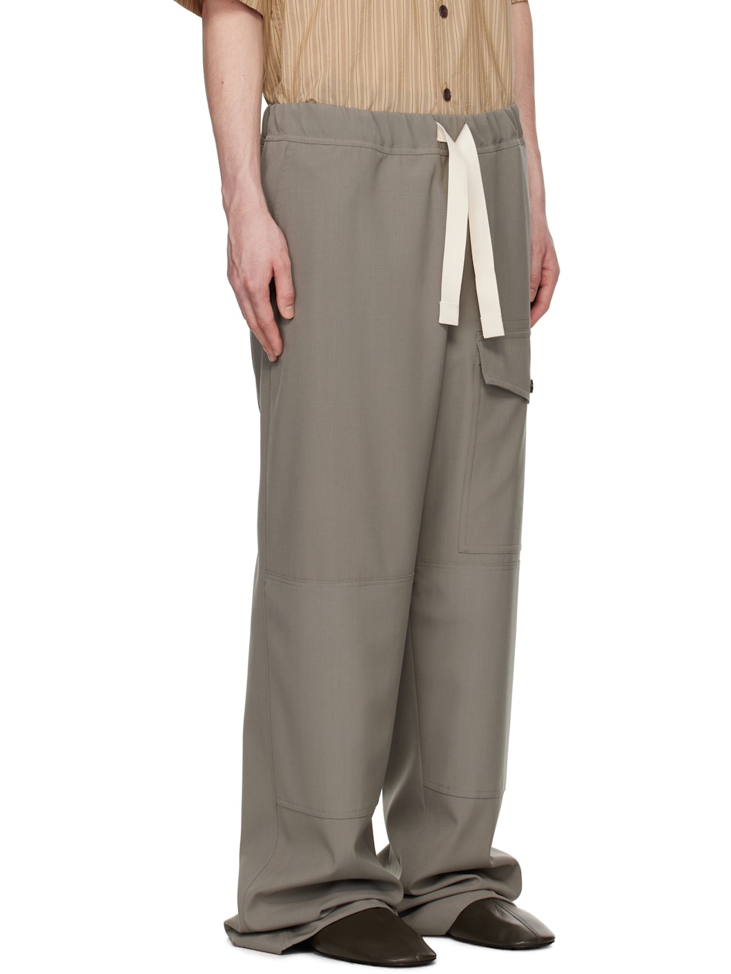 Gray Wide-Leg Trousers - 2