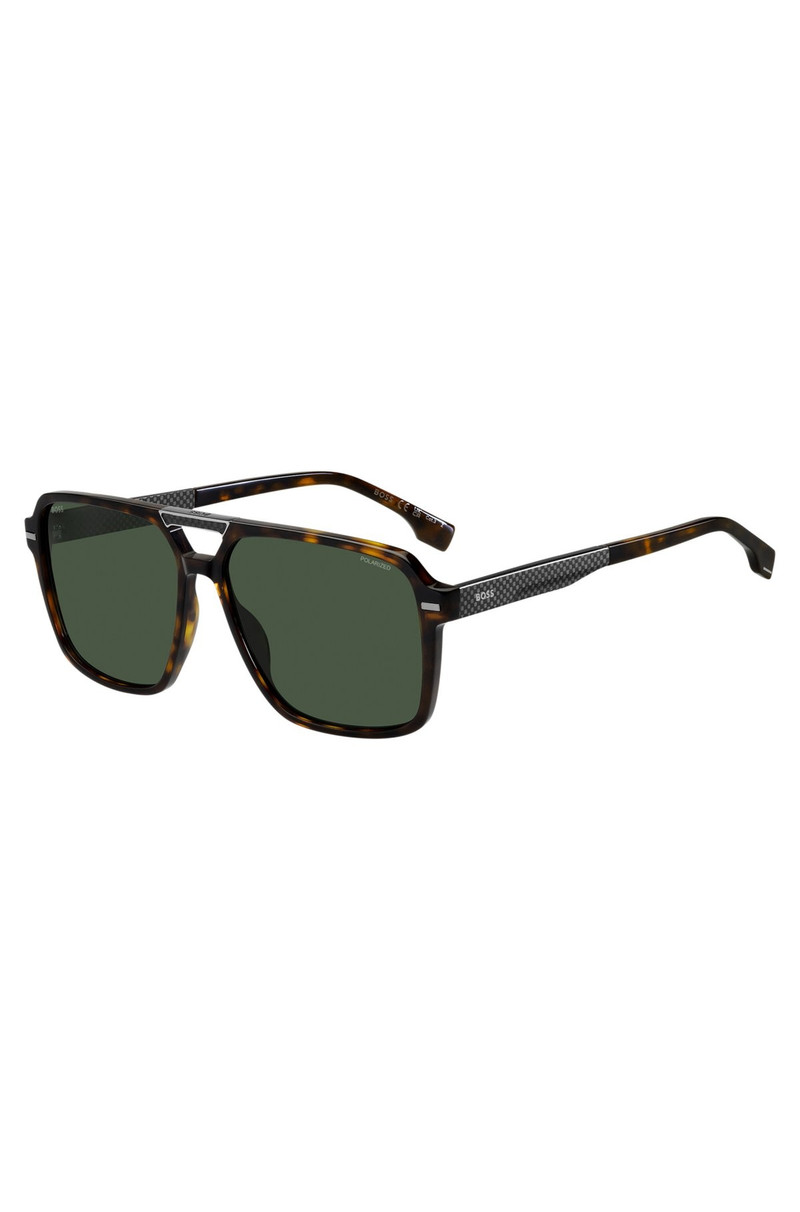 HAVANA-ACETATE SUNGLASSES WITH CARBON-FIBER TEMPLES 1