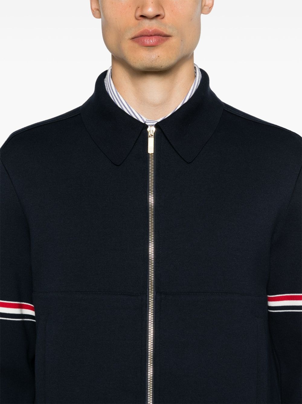 RWB-stripe zip-up jacket - 5