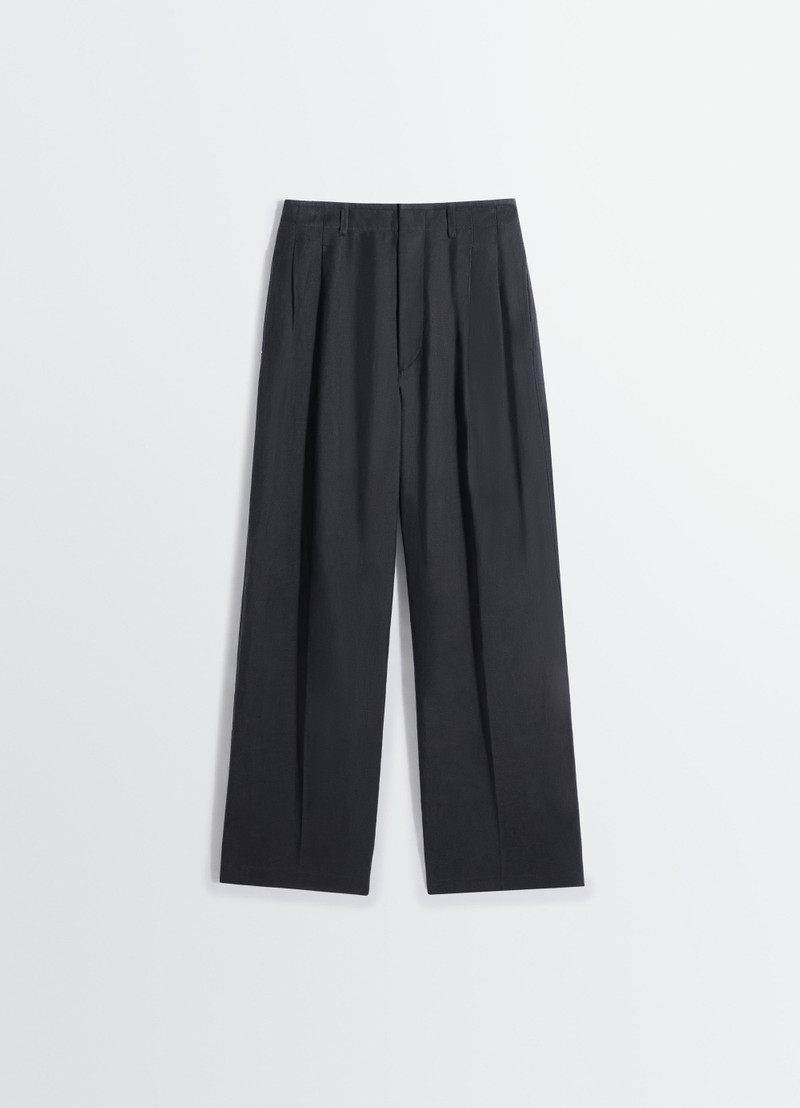 PLEATED TAILORED PANTS IN VISCOSE LINEN GABARDINE 1