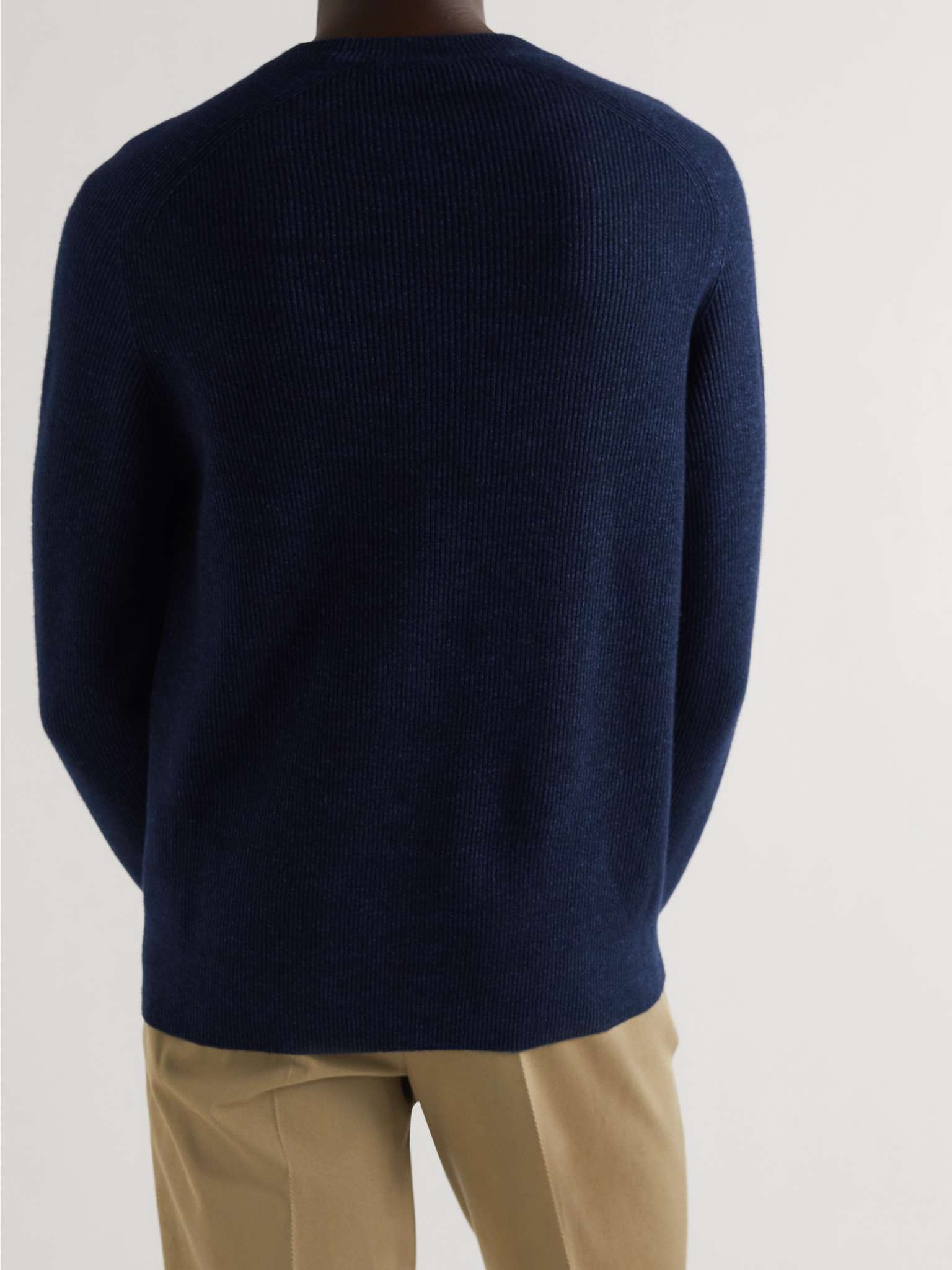 Ribbed Cashmere, Linen and Silk-Blend Sweater - 4