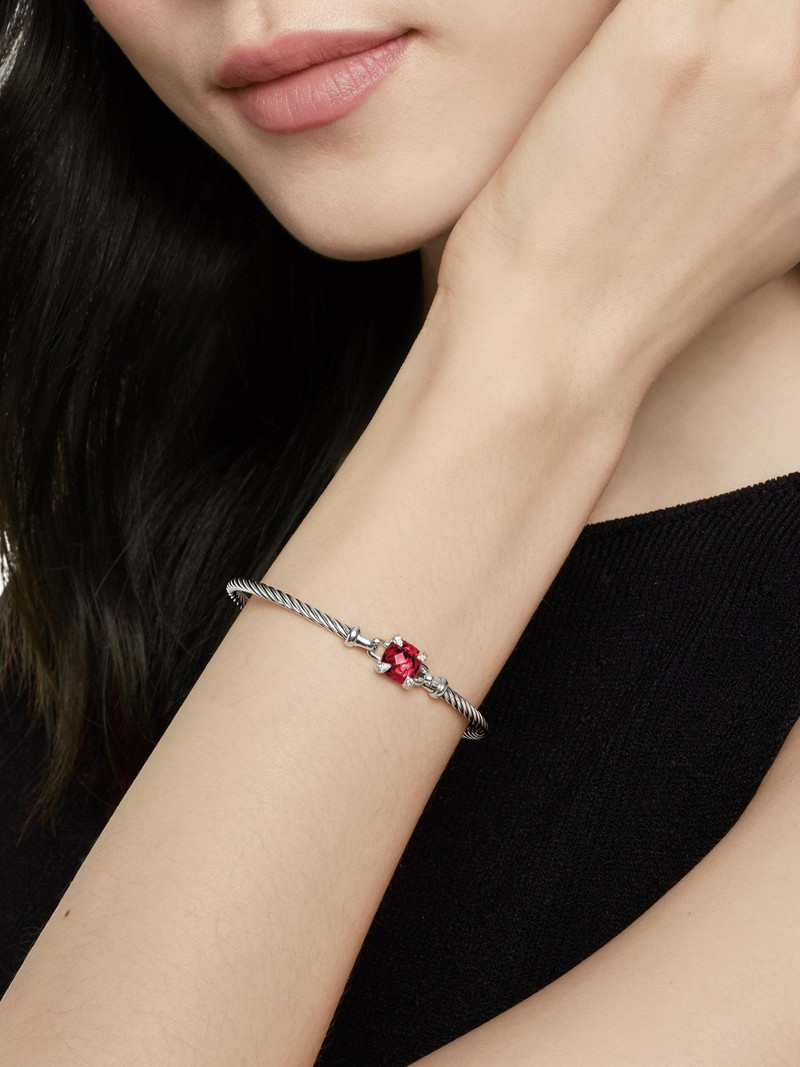 Women's Chatelaine Bracelet in Sterling Silver - Rhodolite Garnet 8