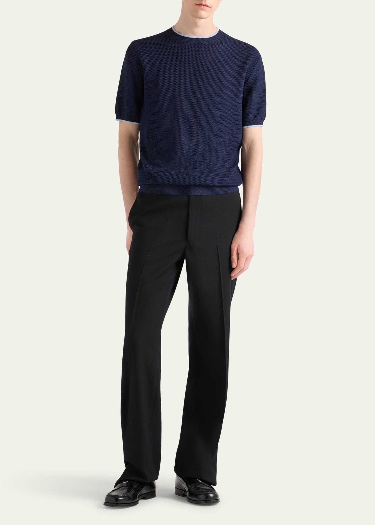 Men's Silk-Cotton Mesh Sweater - 2